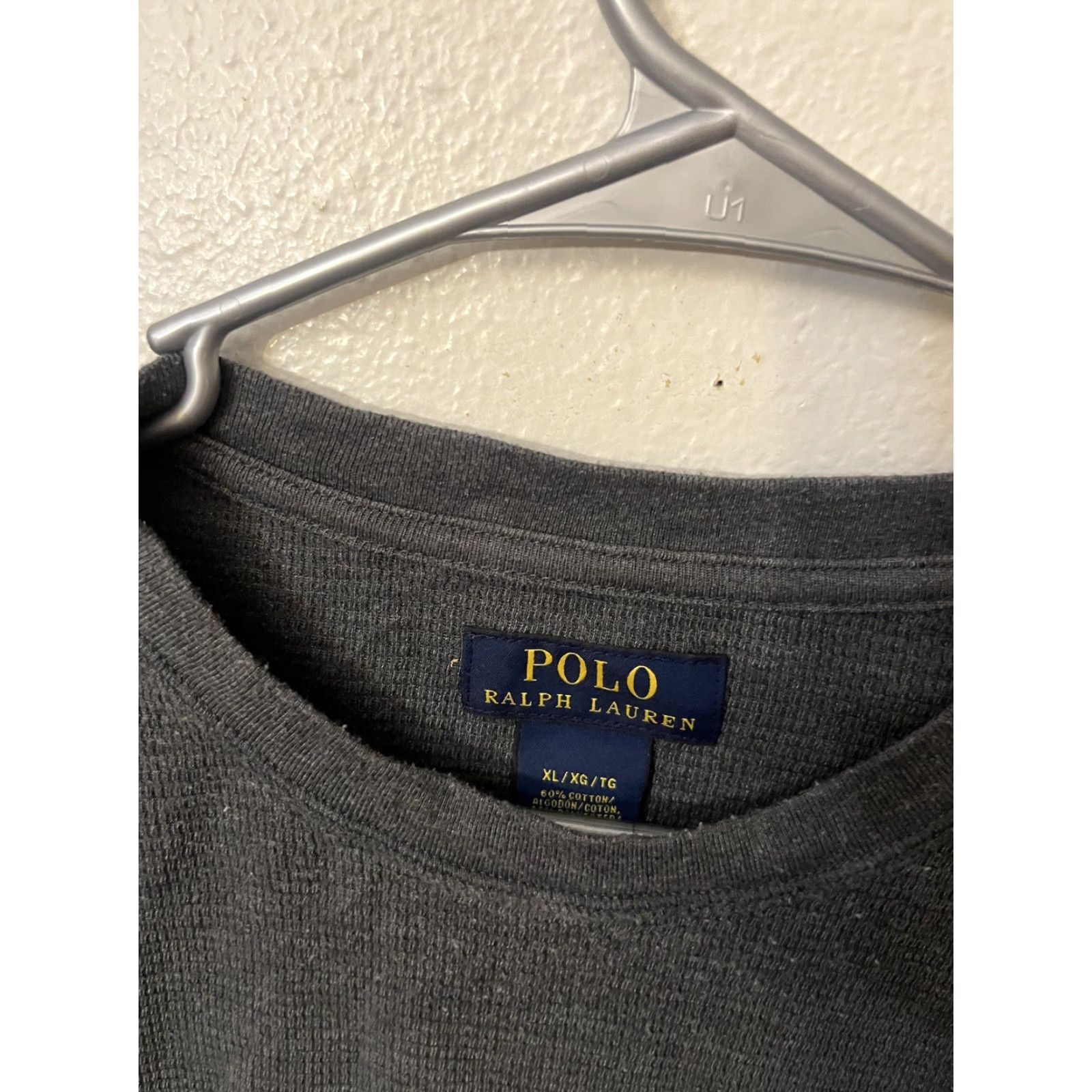 Polo Ralph Lauren Polo Ralph Lauren Sleep Thermal Shirt Long Sleeve Crew Neck XL Gray Waffle Cotton Knit Men Regular Sleepwear Size US XL / EU 56 / 4 - 3 Thumbnail