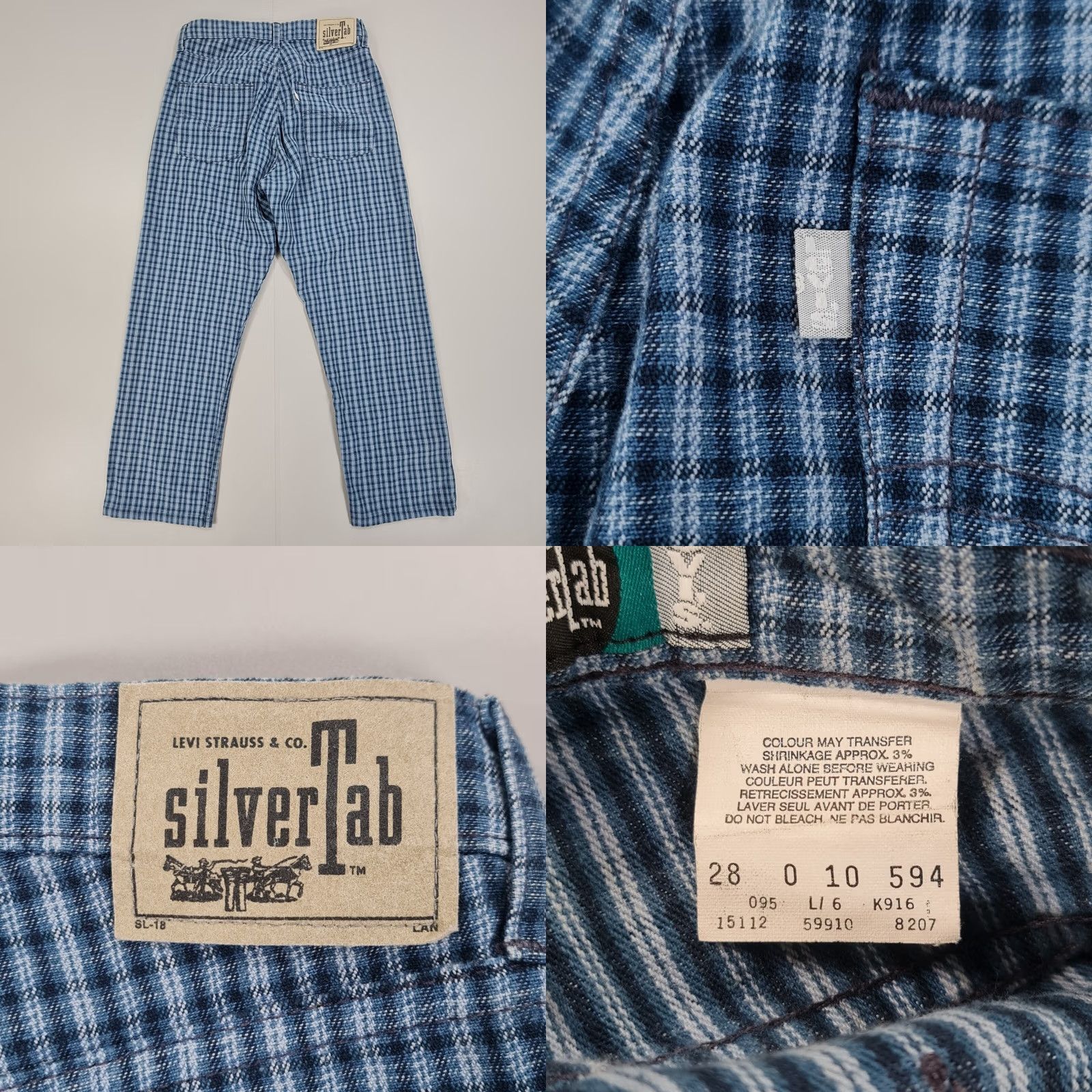 Levi's Levi's Jeans Blue Check 5-Pocket Straight Button Fly W28 L26 Vintage Womens Canada Size 28" / US 6 / IT 42 - 8 Thumbnail