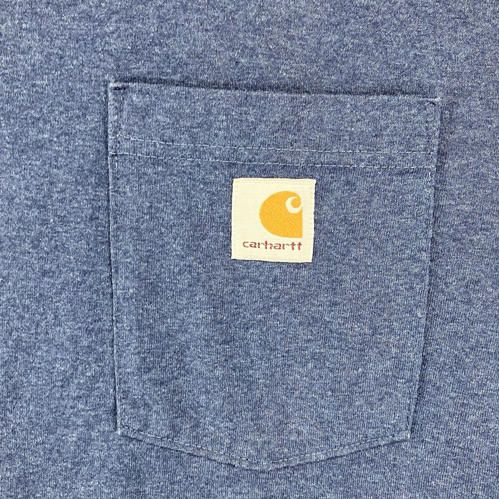Carhartt Mens Carhartt Pocket T Shirt Large Heather Blue Crew Neck Original Fit Size US L / EU 52-54 / 3 - 4 Thumbnail