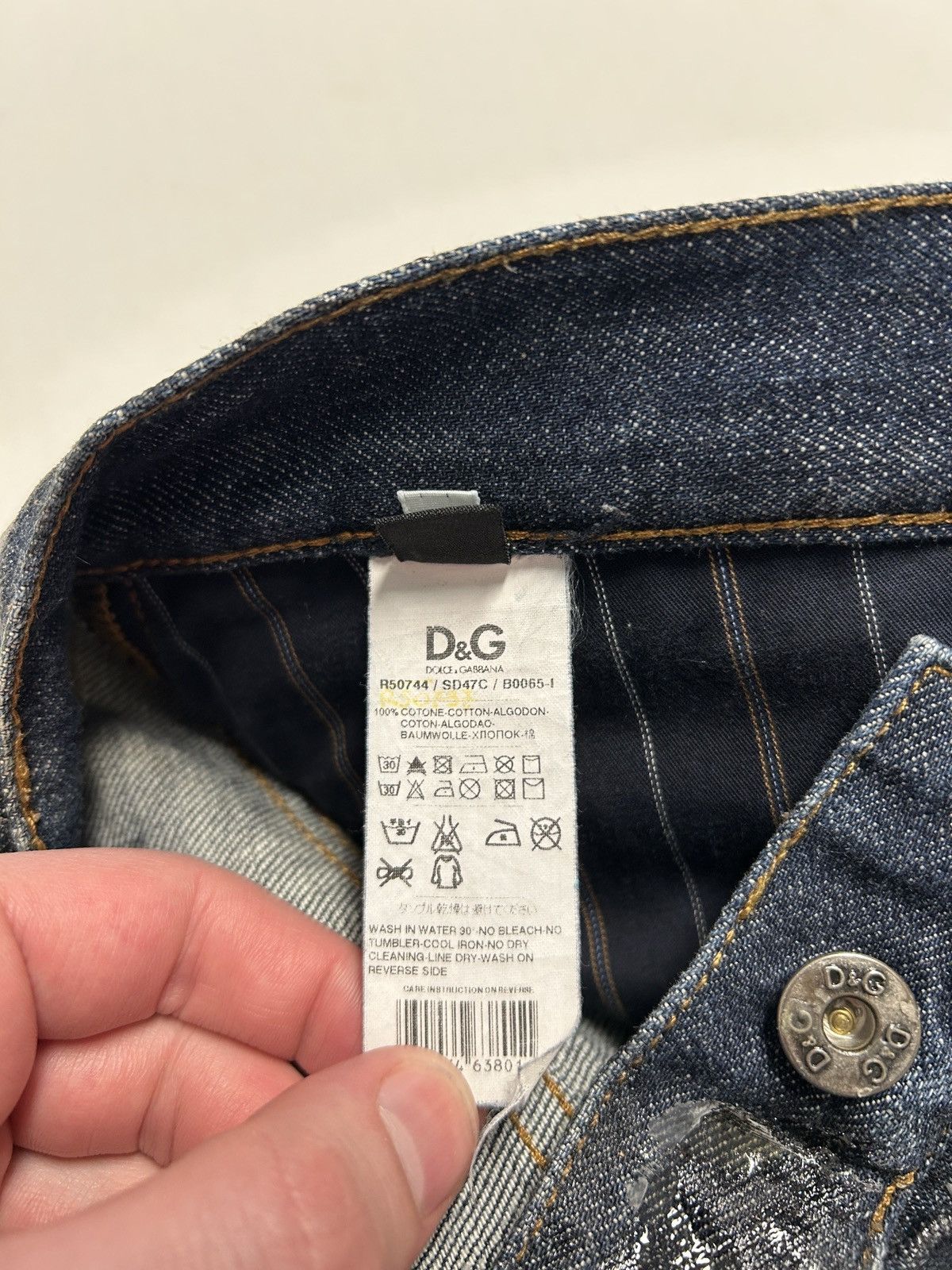 Dolce & Gabbana 2000s Indigo Waxed Denim Jeans Size US 32 / EU 48 - 8 Thumbnail