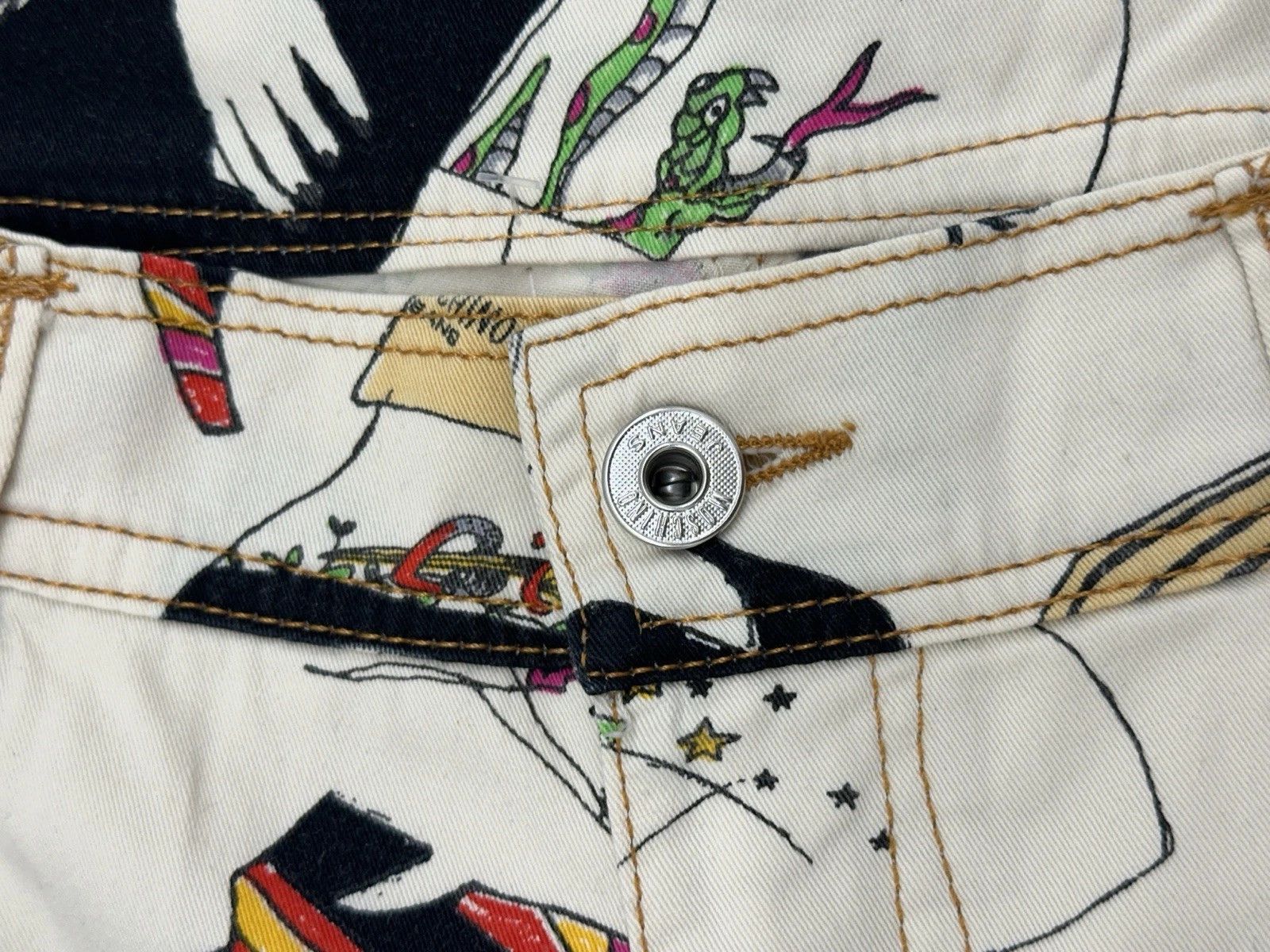 Moschino Vintage 90s Moschino Jeans Donna Womens Pants People Print Size 32" / US 10 / IT 46 - 9 Thumbnail