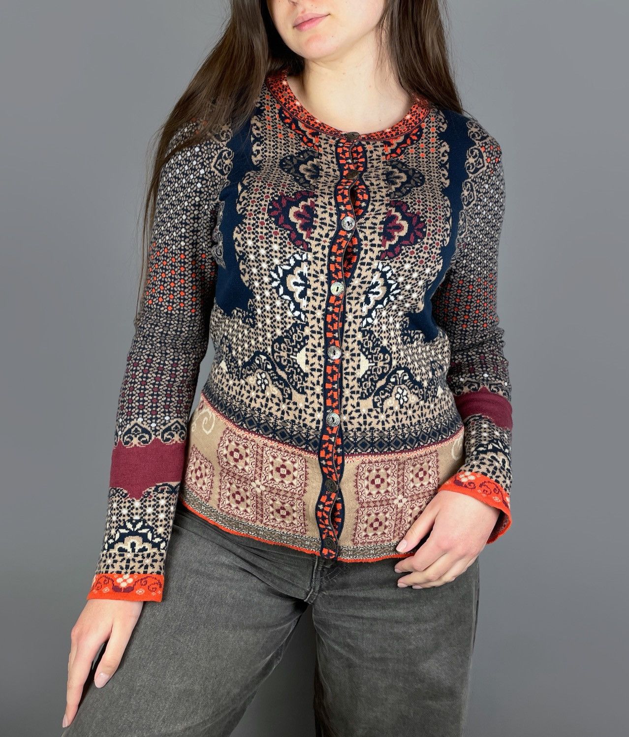 Other Women's IVKO Morocco Pattern Knit Cotton Sweater Size 40 L Size L / US 10 / IT 46 - 8 Thumbnail