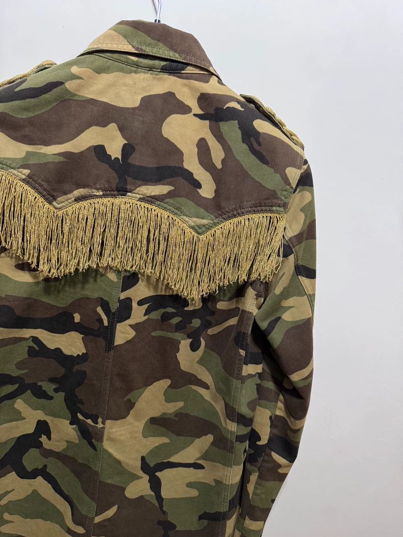 Yves Saint Laurent Saint Laurent 15SS Gold Thread Fringed Camo Jacket 2502-Ne Size US S / EU 44-46 / 1 - 4 Thumbnail