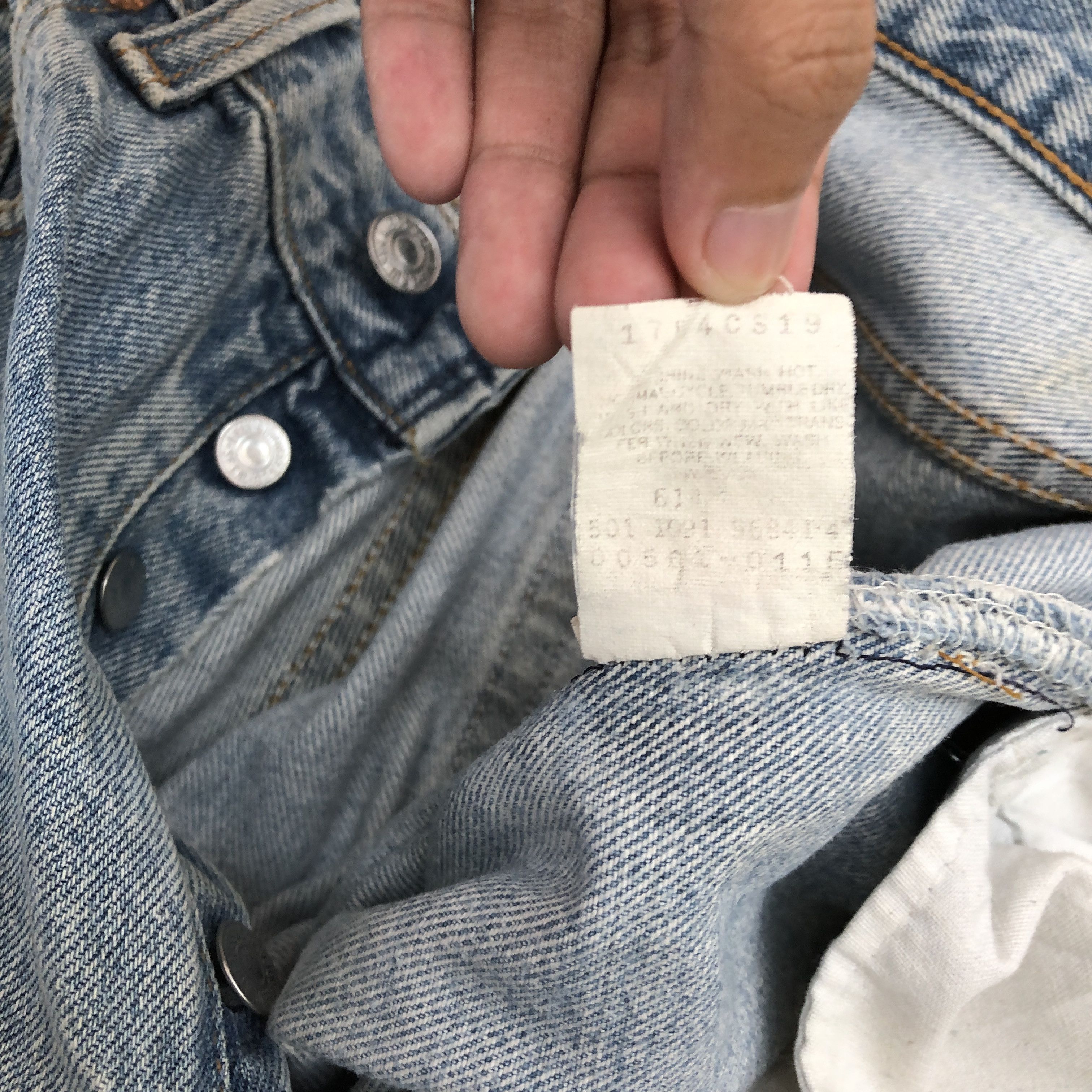 Levi's × Vintage Vintage Levi's 501 Sun Faded Jeans Light Wash Denim Size US 30 / EU 46 - 10 Thumbnail