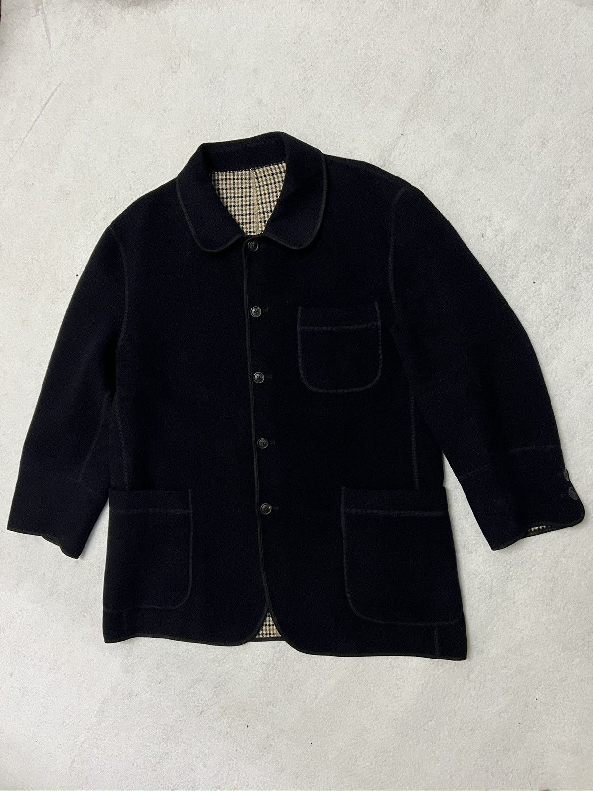 Aquascutum 537. Aquascutum Single Breasted Wool Jacket Navy Size US L / EU 52-54 / 3 - 1 Thumbnail