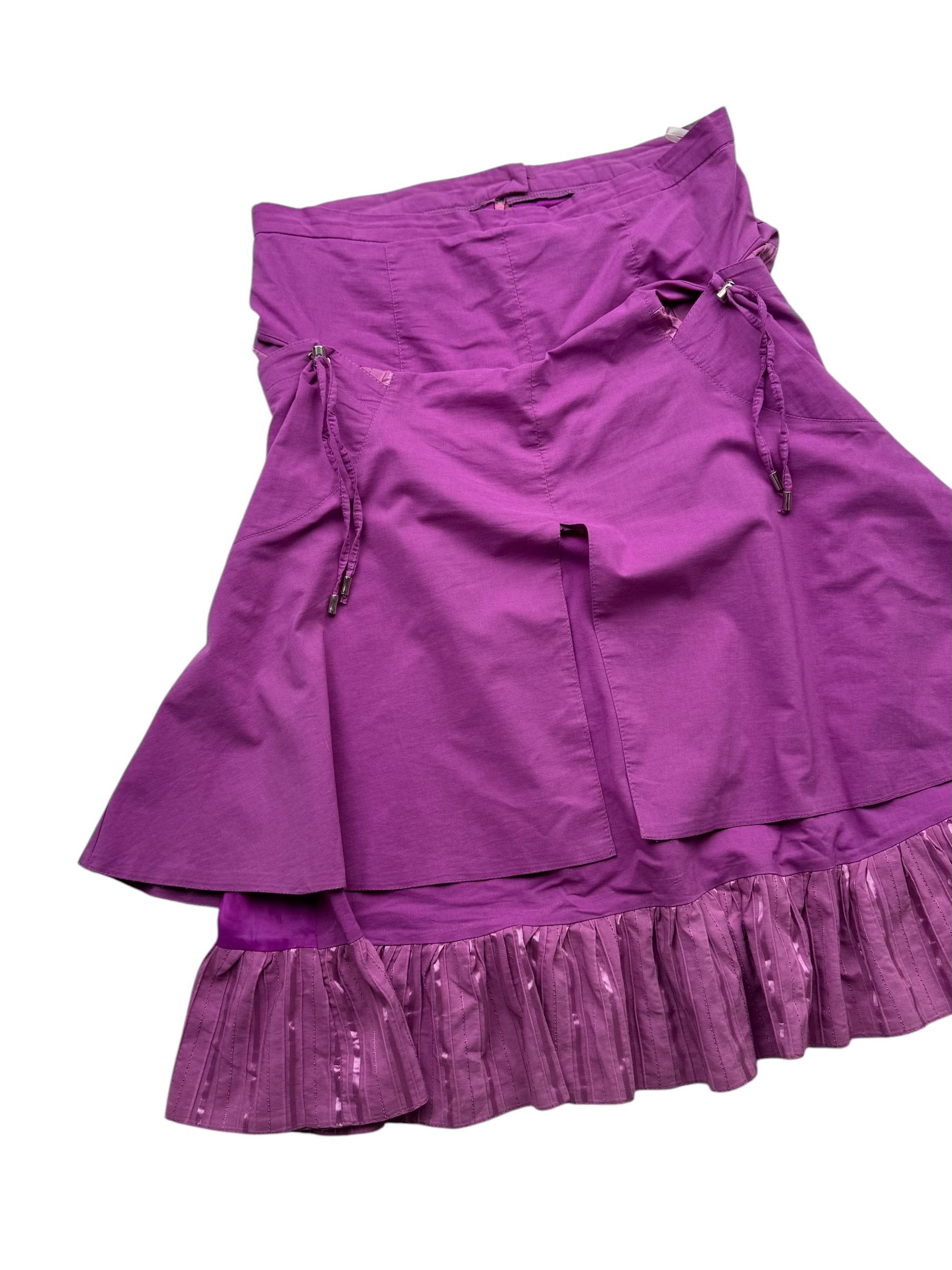 Japanese Brand Vintage Flare Skirt With Bondage W165(V9) Size 32" / US 10 / IT 46 - 2 Thumbnail