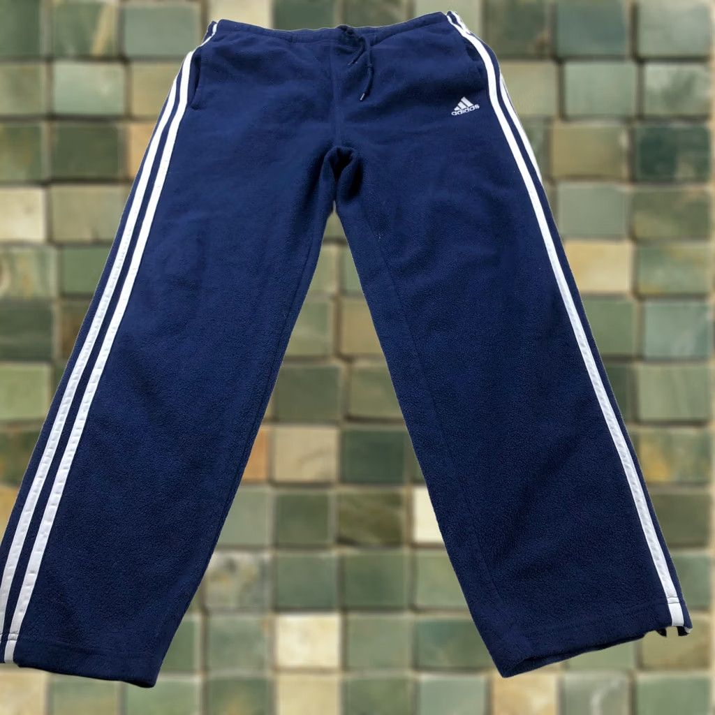 Adidas Adidas Mens Sweatpants VTG Y2K Baggy Blue 30 Inseam 35 Waist MED M Vintage VTG Relaxed Casual Pants Size US 31 - 1 Thumbnail