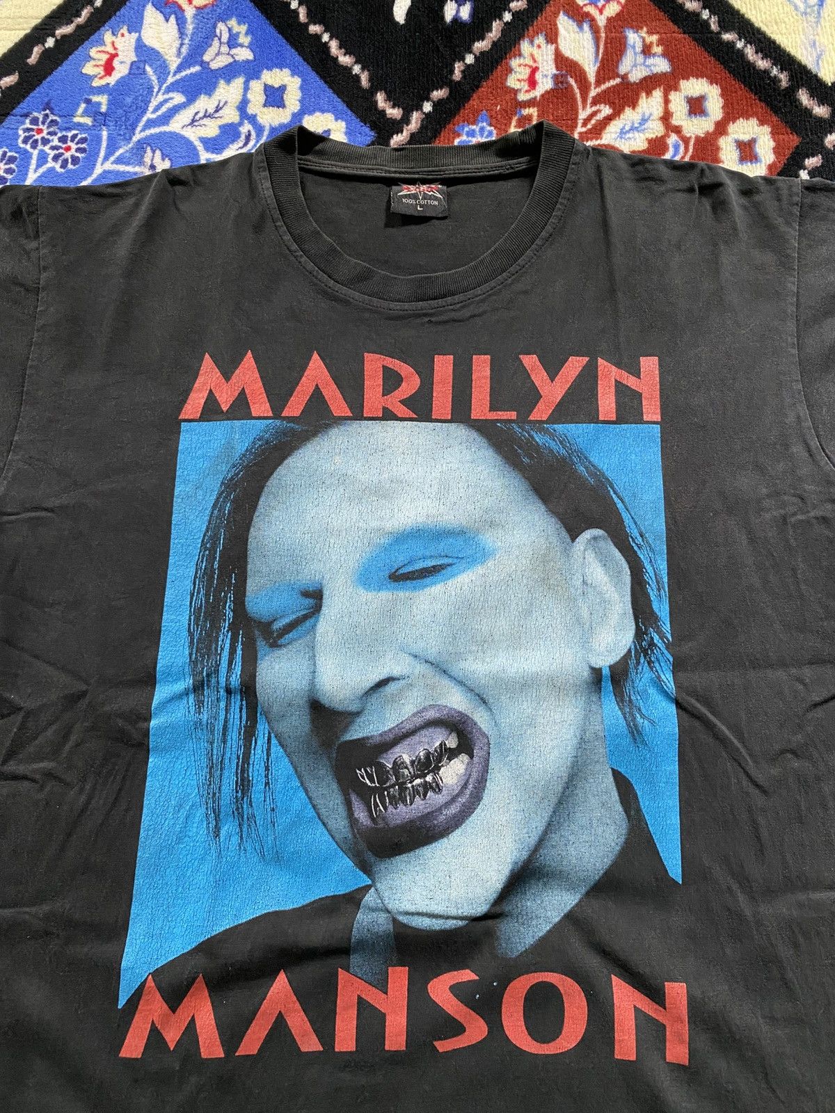 Band Tees RARE Marilyn Manson Tshirt Vintage 90s Size US L / EU 52-54 / 3 - 3 Thumbnail