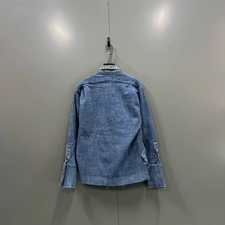 Greg Lauren greg lauren Blue denim pocket shirt 2506-Nextarrow Size US M / EU 48-50 / 2 - 2 Thumbnail