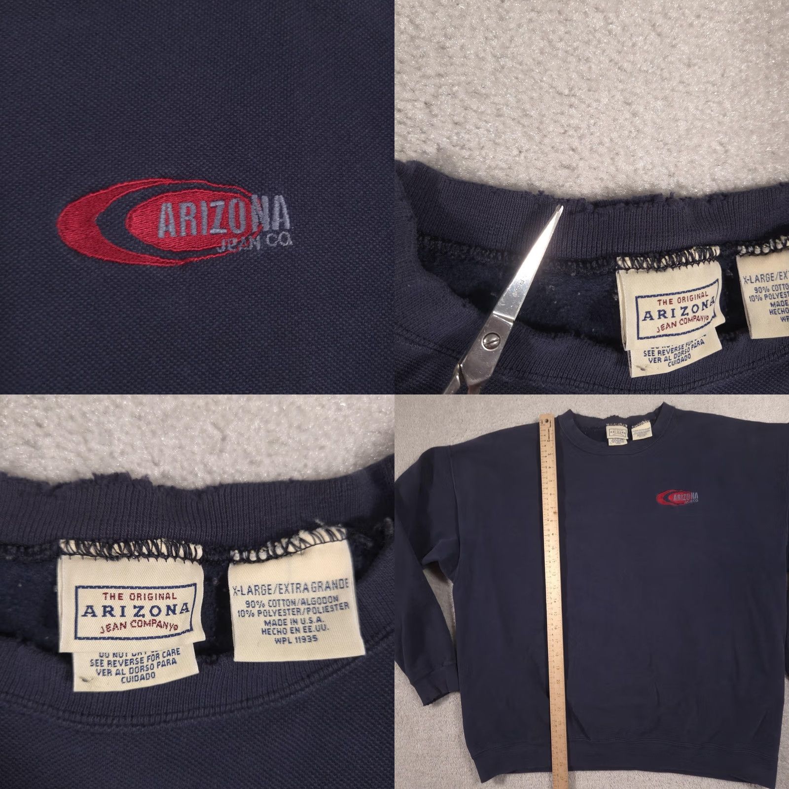 Vintage VINTAGE Arizona Jean Company Sweatshirt Mens XL Navy Crewneck Made USA 90s Size US XL / EU 56 / 4 - 8 Thumbnail