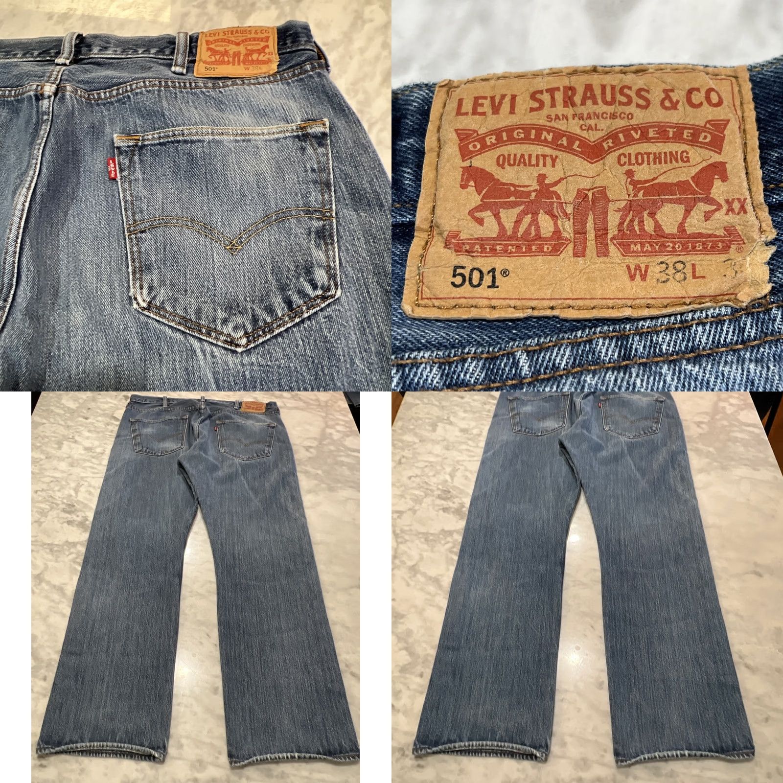 Levi's Levi’s 501 Jeans Men’s 38x30 Button Fly Blue Thrashed 90s USA Size US 38 / EU 54 - 8 Thumbnail