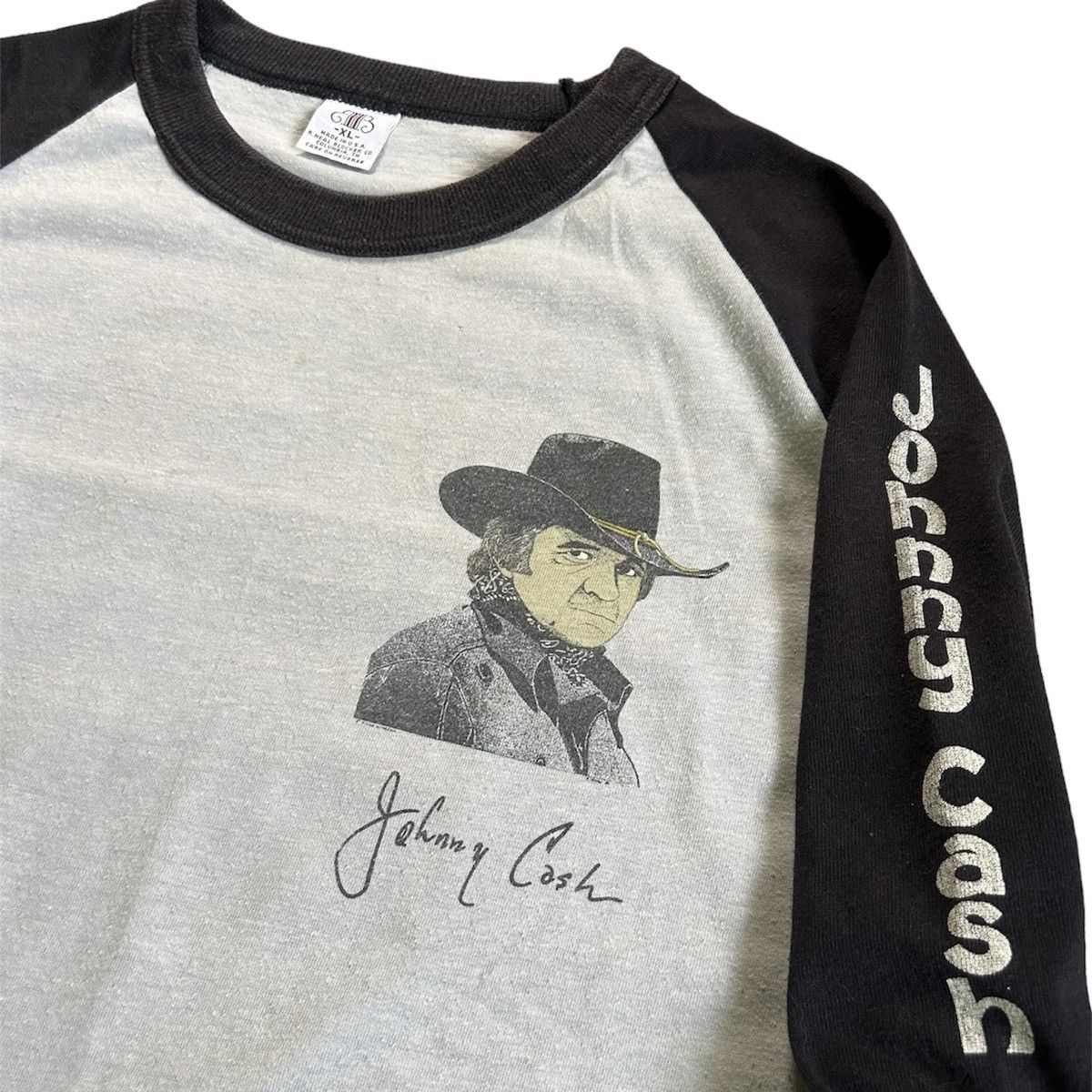 Band Tees × Vintage Vintage 1983 Johnny Cash World Tour long sleeves shirt Size US XL / EU 56 / 4 - 1 Thumbnail