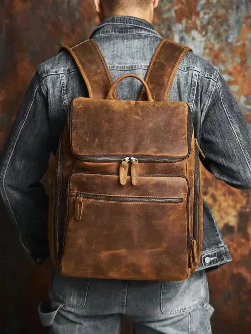 Genuine Leather × Japanese Brand Unique Leather Backpack Retro Style Size ONE SIZE - 1 Thumbnail