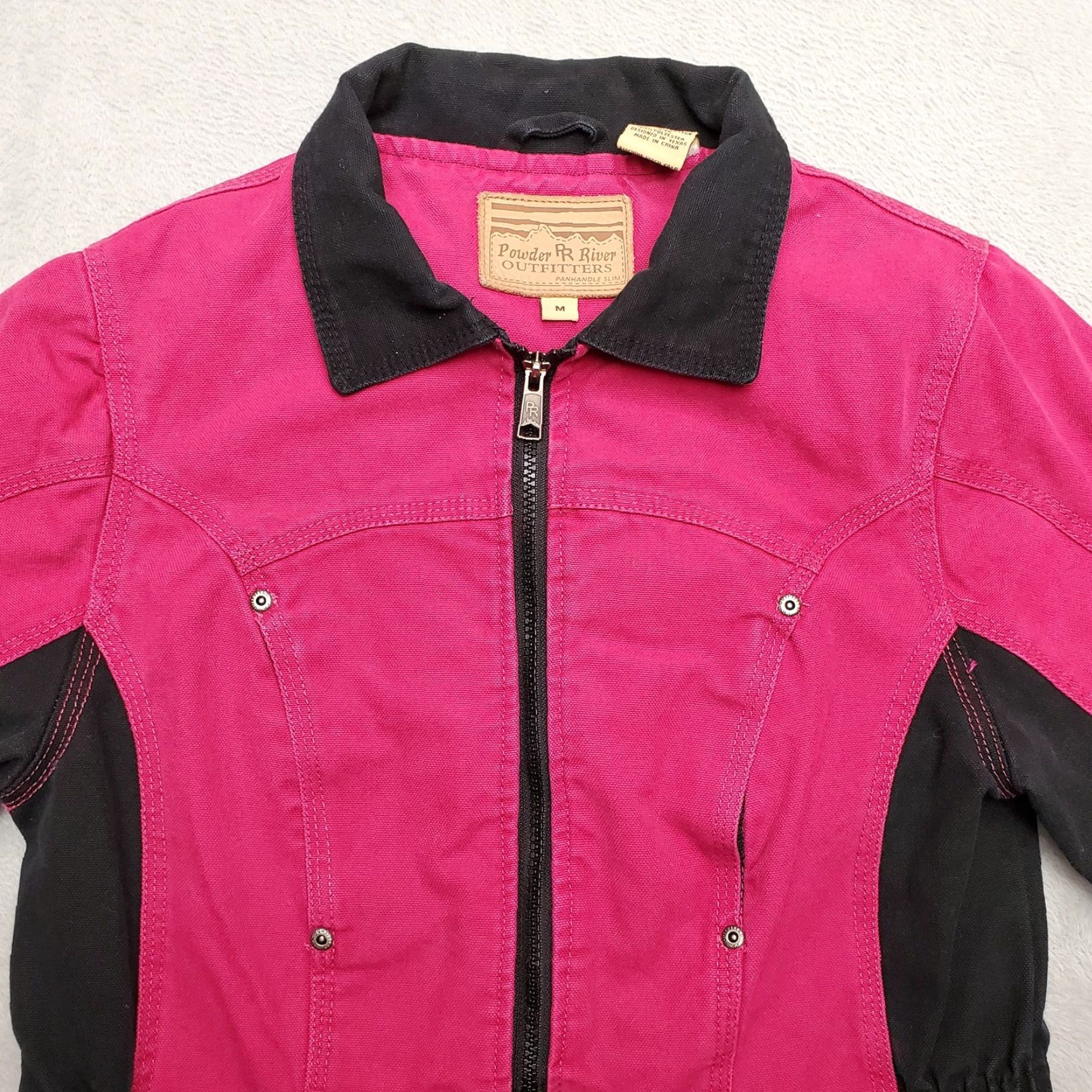 Vintage Powder River Jacket Womens M Pink Canvas Work Riding Western Ranchwear Button-Up Snaps Casual Long Sleeve USA Western Theme Mens Womens Boys Girls Size M / US 6-8 / IT 42-44 - 2 Thumbnail