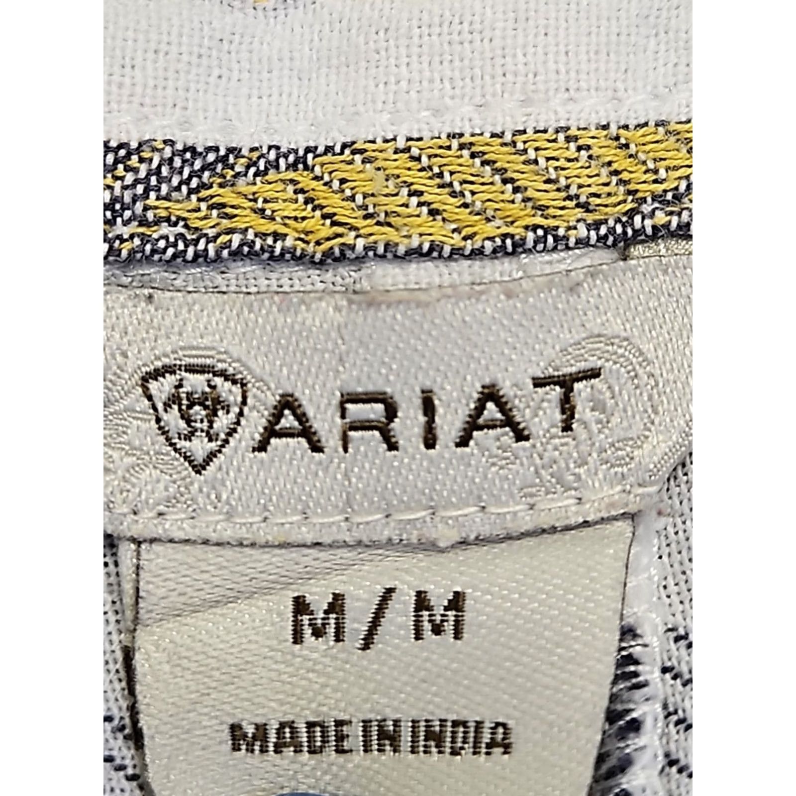 Ariat Ariat Women's Button-Up Shirt Geometric Western Cotton M Yellow Gray Cream Aztec Pattern Alice Blue? Size M / US 6-8 / IT 42-44 - 5 Thumbnail
