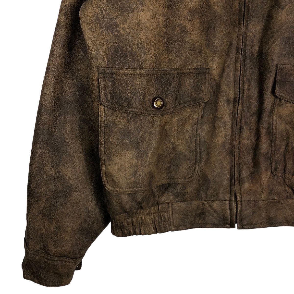 Japanese Brand 🔥Vtg Bomber Leather Jacket Parachute Nush Burg Military Size US L / EU 52-54 / 3 - 4 Thumbnail