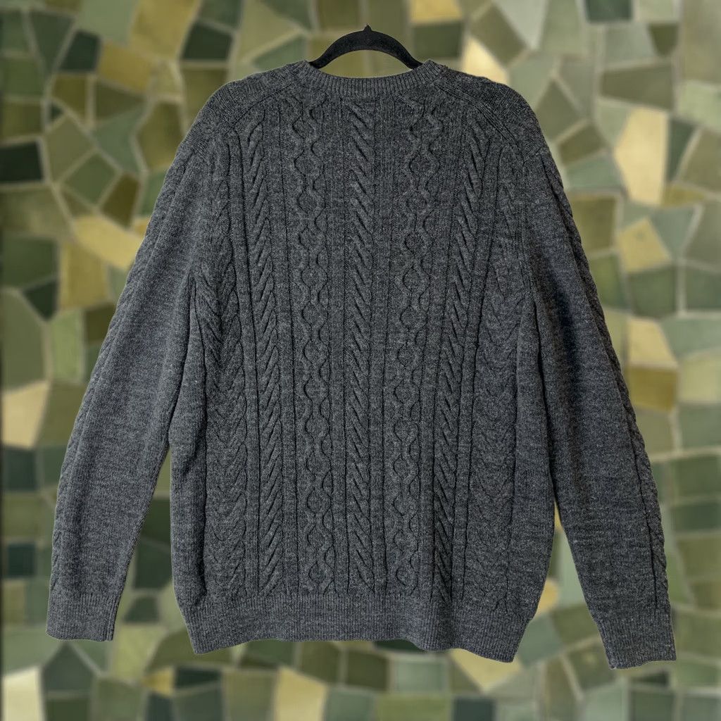 Banana Republic NWT Banana Republic Mens Large Gray Cable Knit Wool Blend Fisherman Sweater Size US L / EU 52-54 / 3 - 1 Thumbnail