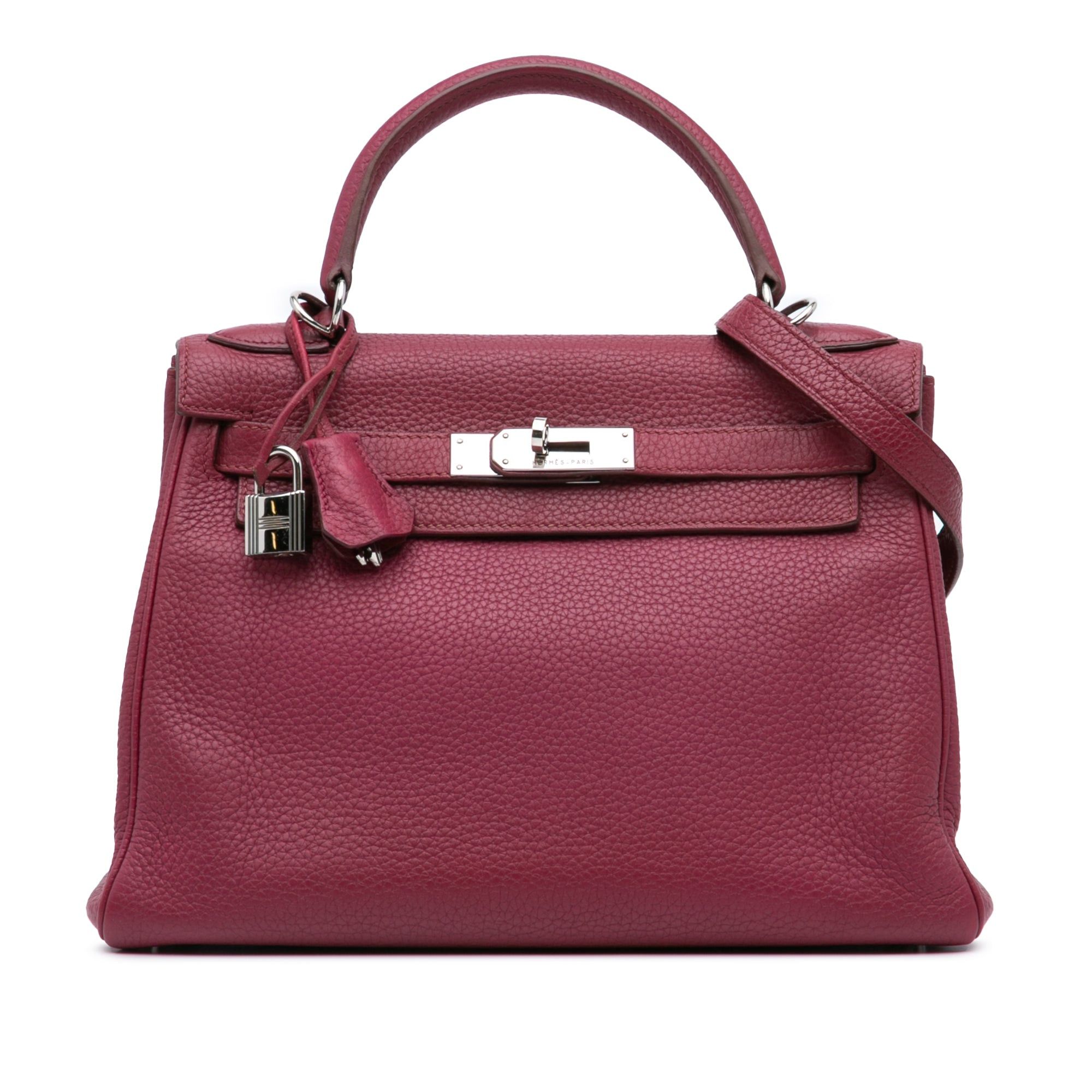 Hermes Hermès Clemence Kelly II Retourne 28 Red Size ONE SIZE - 1 Thumbnail
