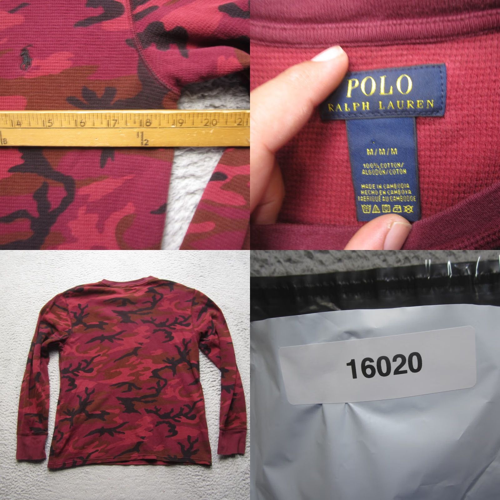 Polo Ralph Lauren Polo Ralph Lauren Sweater Mens Medium Red Black Camo Thermal Crewneck Pullover Size US M / EU 48-50 / 2 - 8 Thumbnail