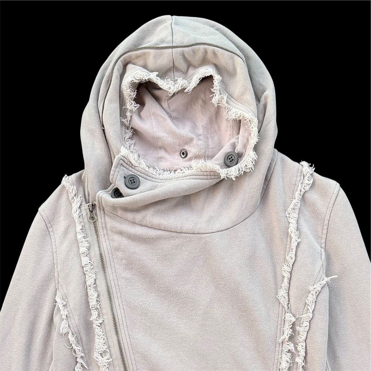 Japanese Brand Anne Kerry Cool Distressed Hooded Jacket – Asymmetrical Size US M / EU 48-50 / 2 - 4 Thumbnail