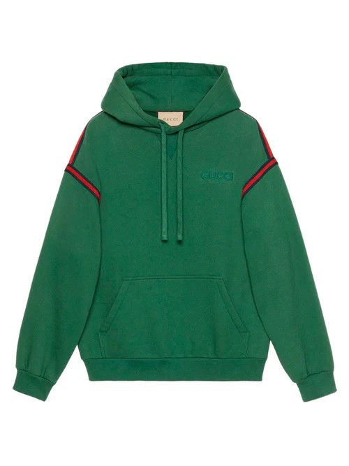 Gucci o1loc1c0925 Cotton Jersey Hooded Sweatshirt in Green Size US XL / EU 56 / 4 - 1 Thumbnail