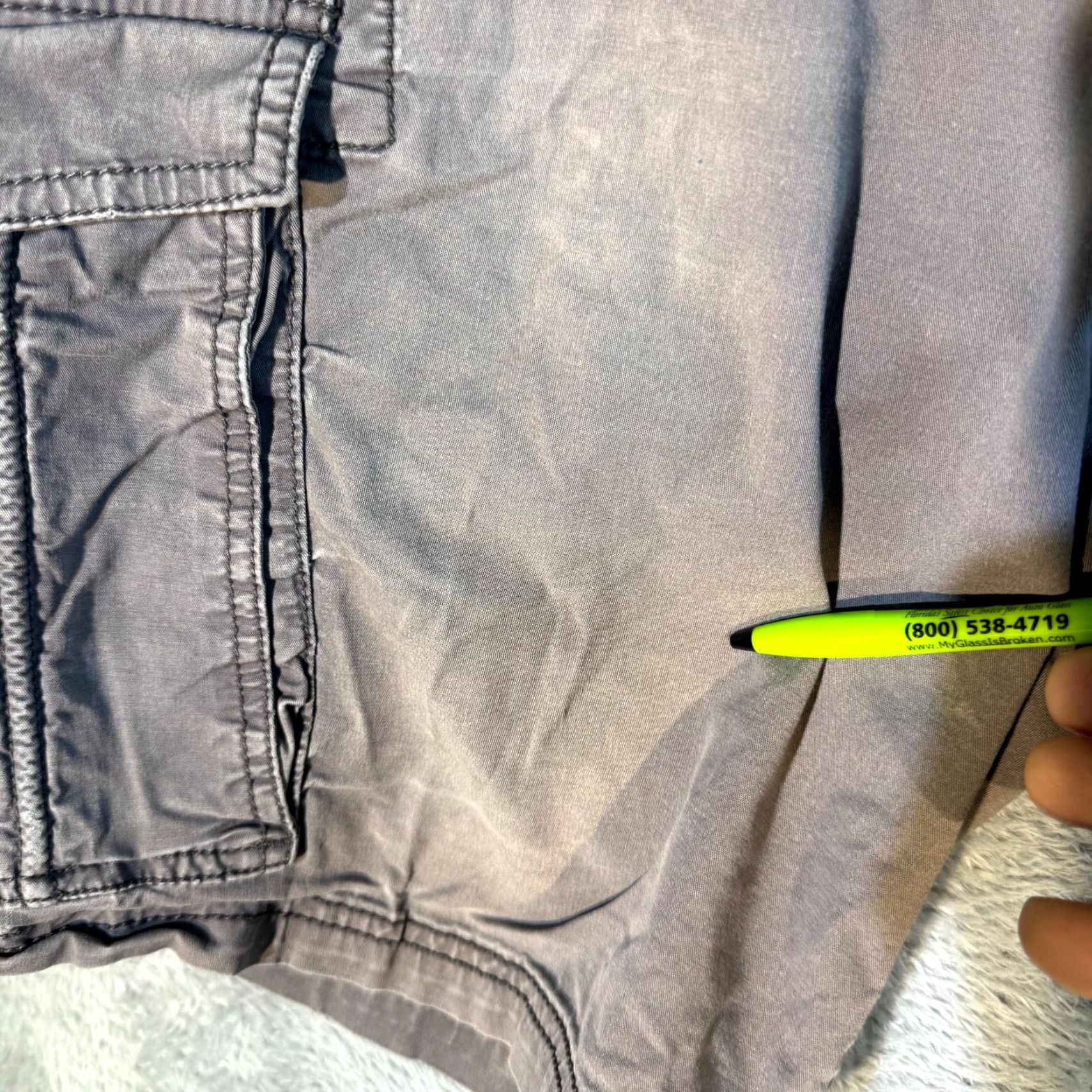 Vintage Iron Co. Mens Cargo Shorts 38 Gray Cotton High-Rise Pocket Classic Outdoor Shorts Size US 38 / EU 54 - 3 Thumbnail