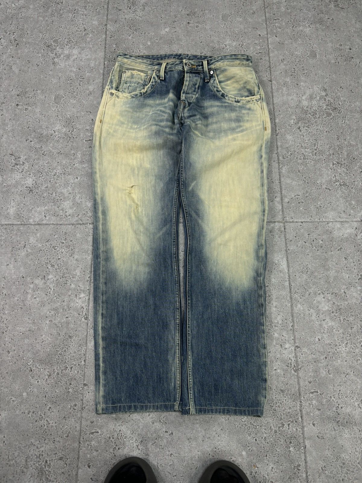 Y2K Japan Denim Faddd Distressed Diesel Style Trendy WideLeg