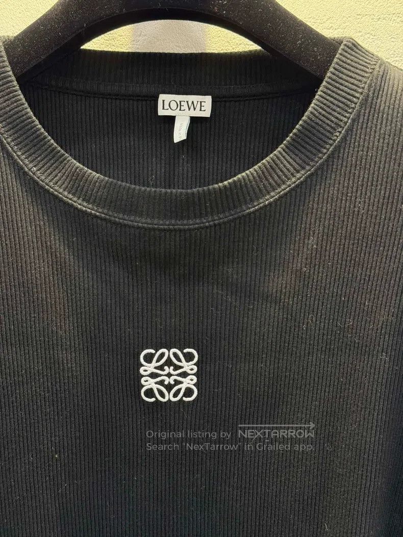 Loewe Loewe Black Long Sleeve Top with Front Embroidered Logo Size XS / US 0-2 / IT 36-38 - 3 Thumbnail