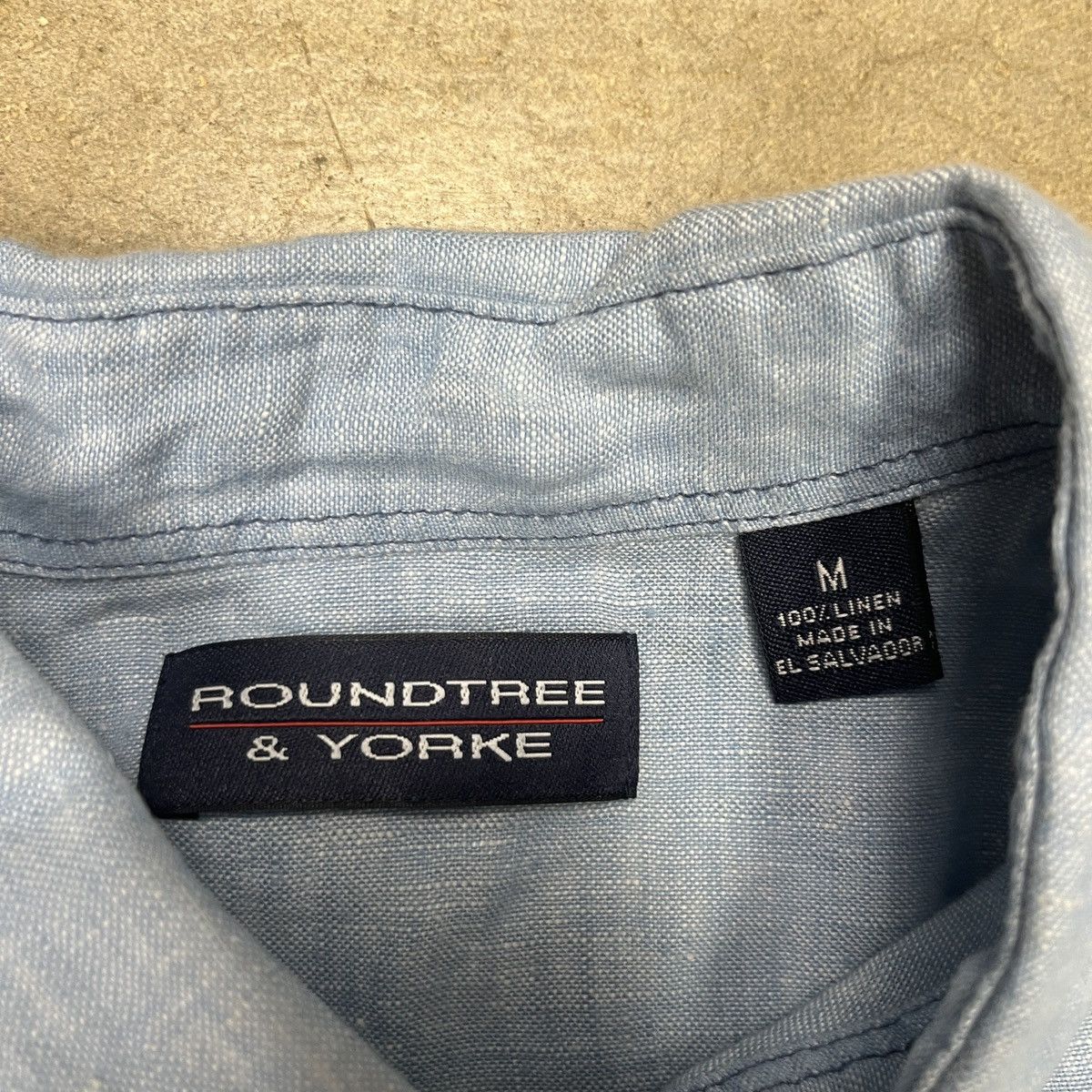 Roundtree & Yorke × Vintage Vintage Linen Short Sleeve Button Shirt Blue Medium Size US M / EU 48-50 / 2 - 2 Thumbnail