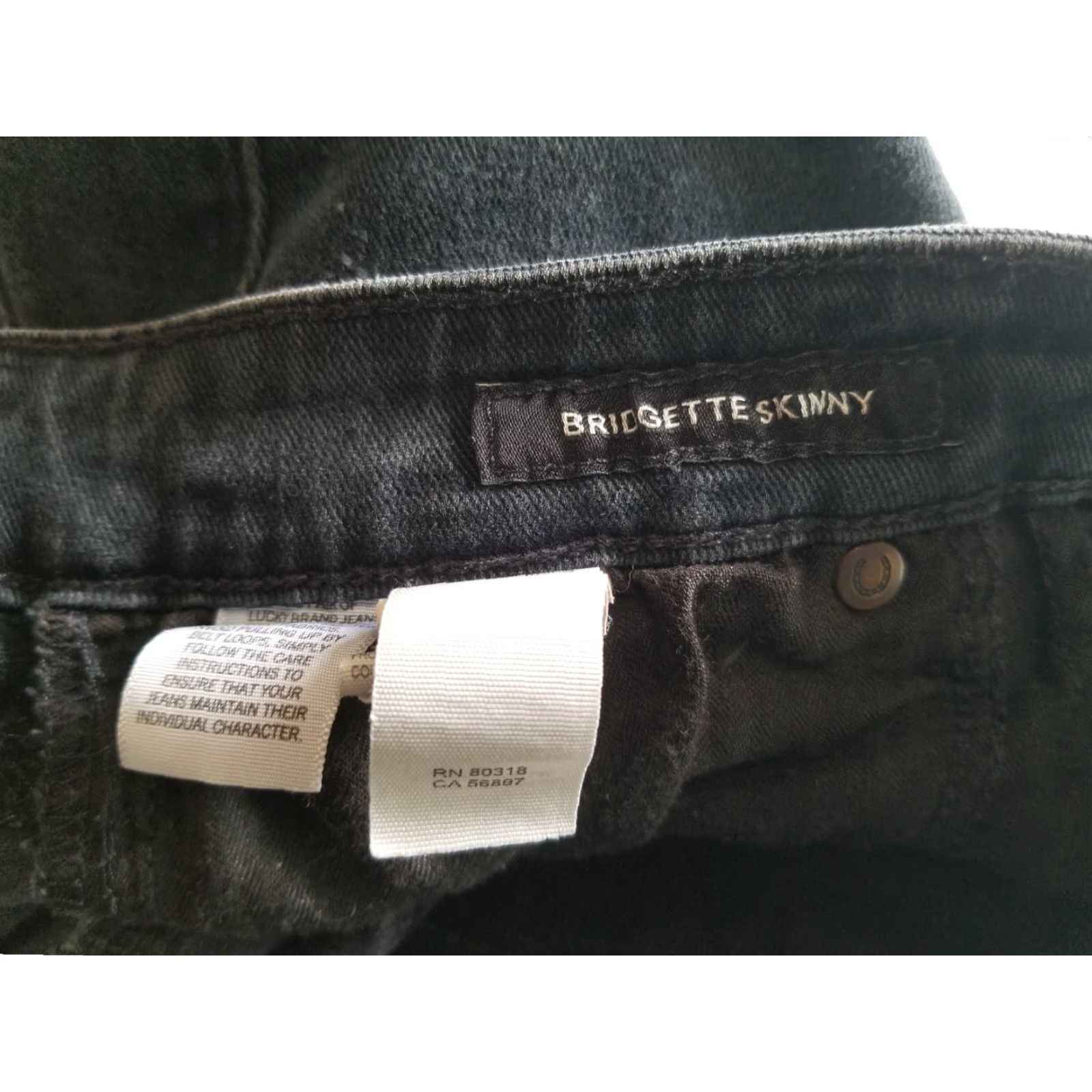 Lucky Brand Lucky Brand Bridgette Jeans Womens 4/27 Black High Rise Skinny Distressed Size 27" / US 4 / IT 40 - 7 Thumbnail