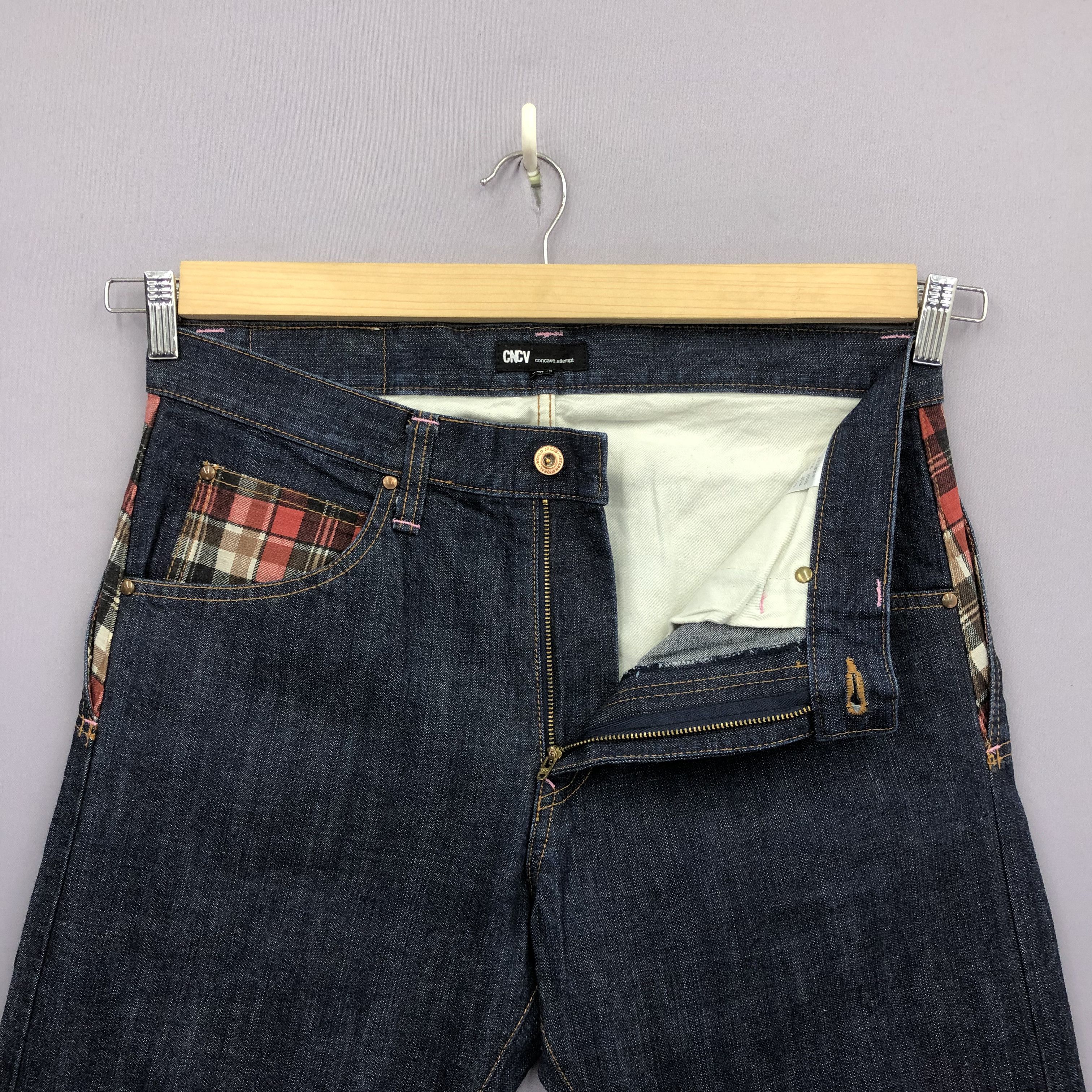 Japanese Brand 2000s Concave Double Waisted Baggy Faded Skater Jeans Denim Size US 34 / EU 50 - 5 Thumbnail
