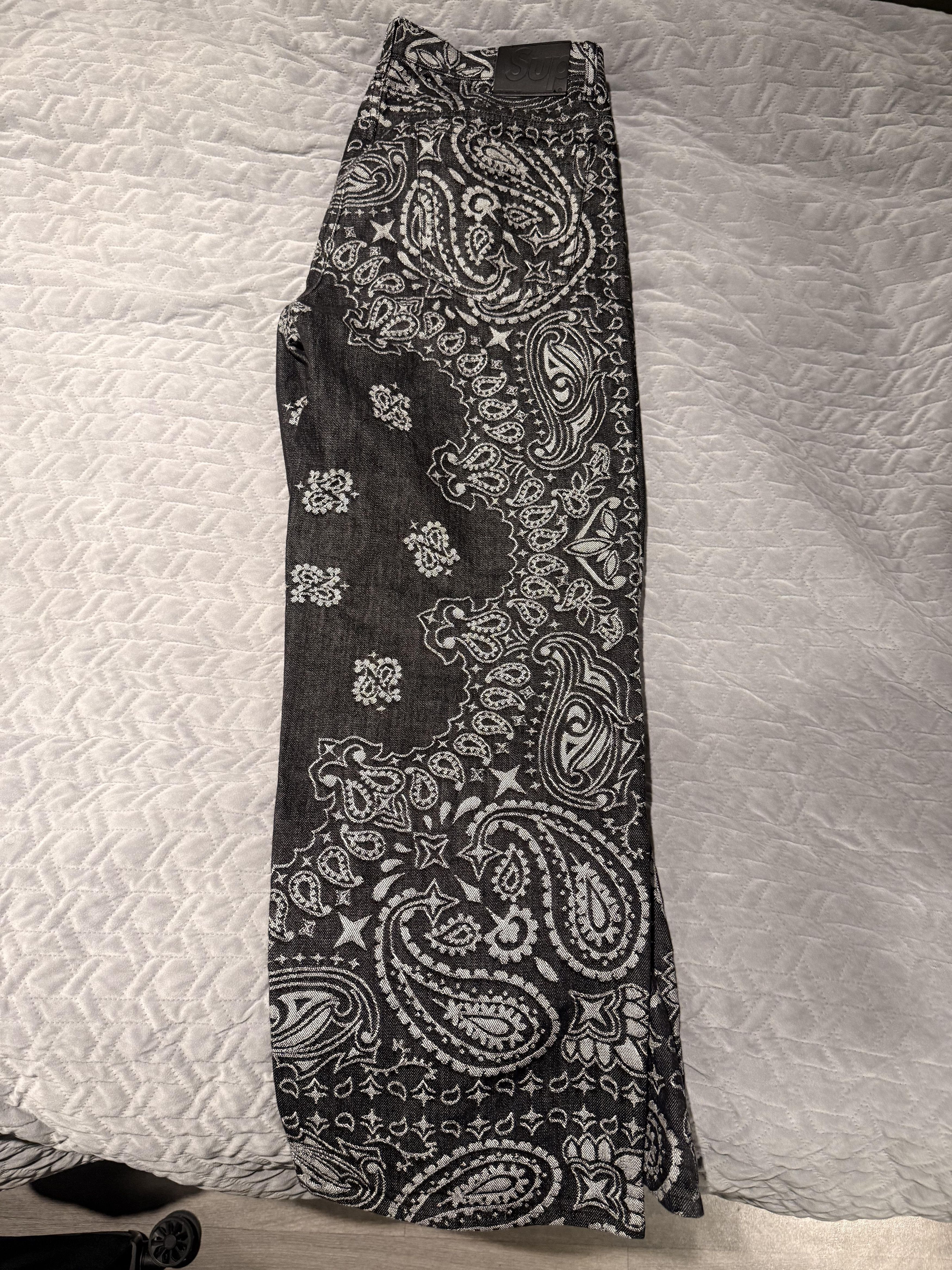 Supreme Supreme Paisley Jacquard Jeans Black Grey Size US 32 / EU 48 - 6 Thumbnail