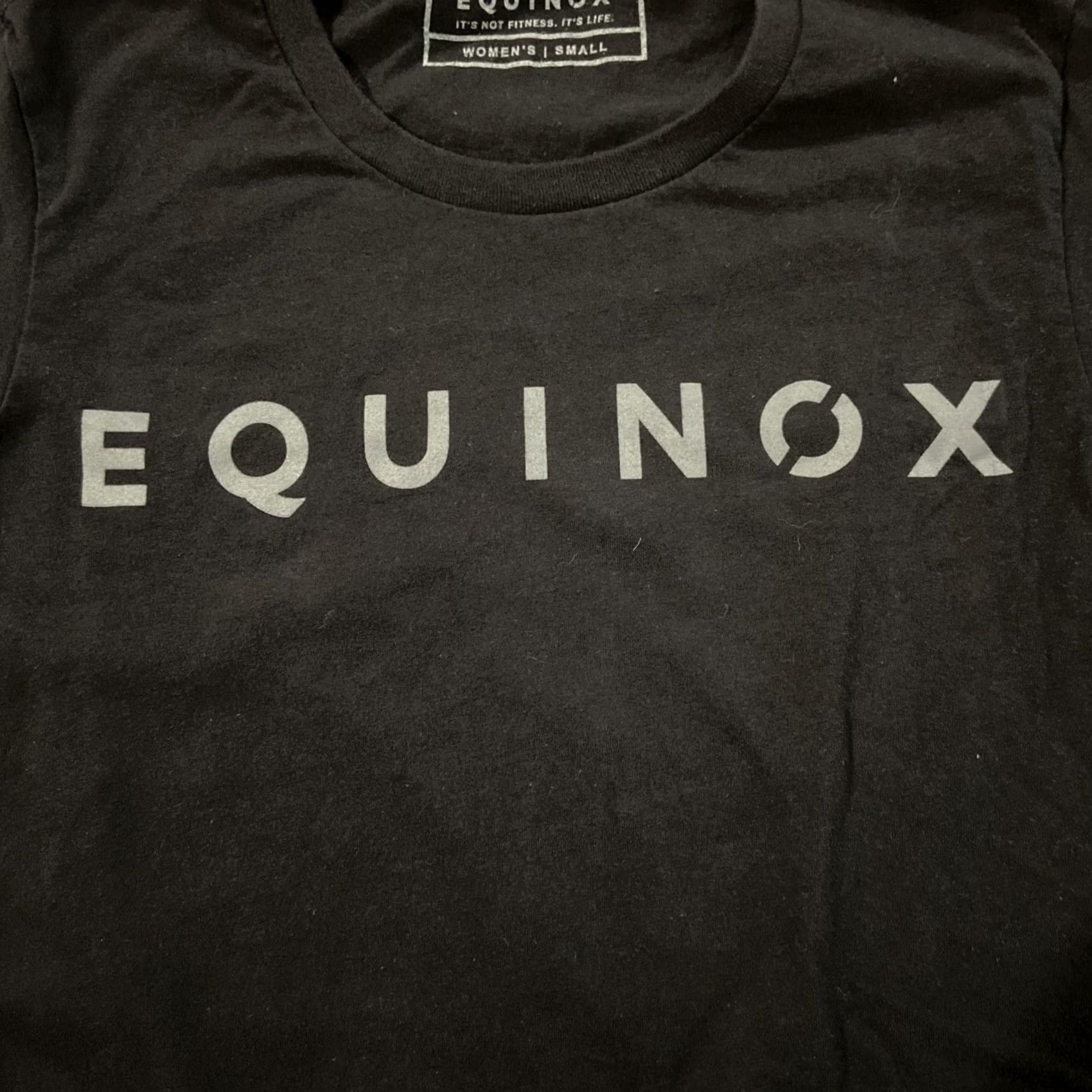 Vintage Equinox Women's Short Sleeve Tee Shirt Black S, Regular Fit, 100% Cotton, Logo, Crew Neck, Basic Casual T-Shirt Size S / US 4 / IT 40 - 2 Thumbnail