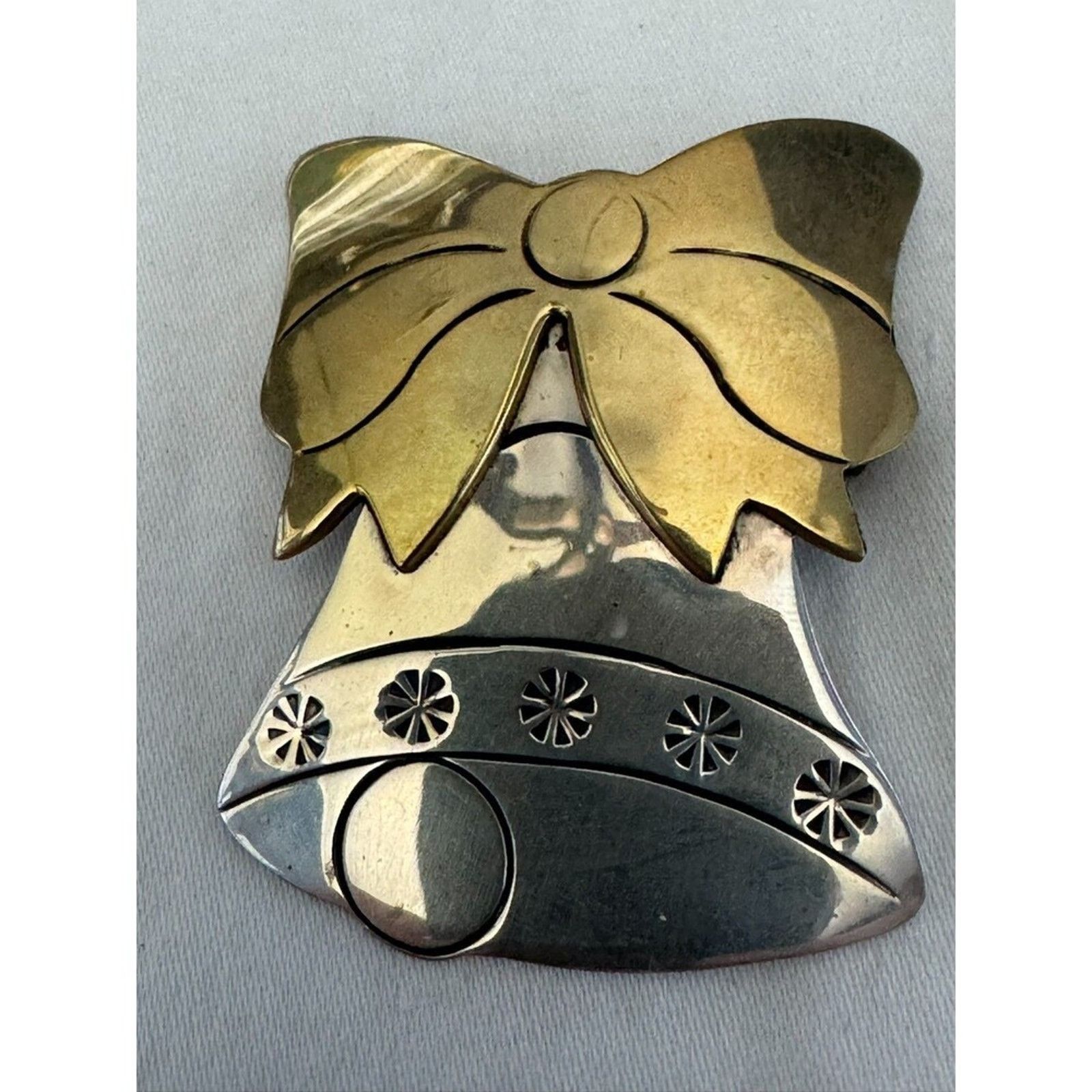 Other Silver .925 Mexico Gold/Vermiel Bow Silver Bell 18 grams Size ONE SIZE - 2 Thumbnail