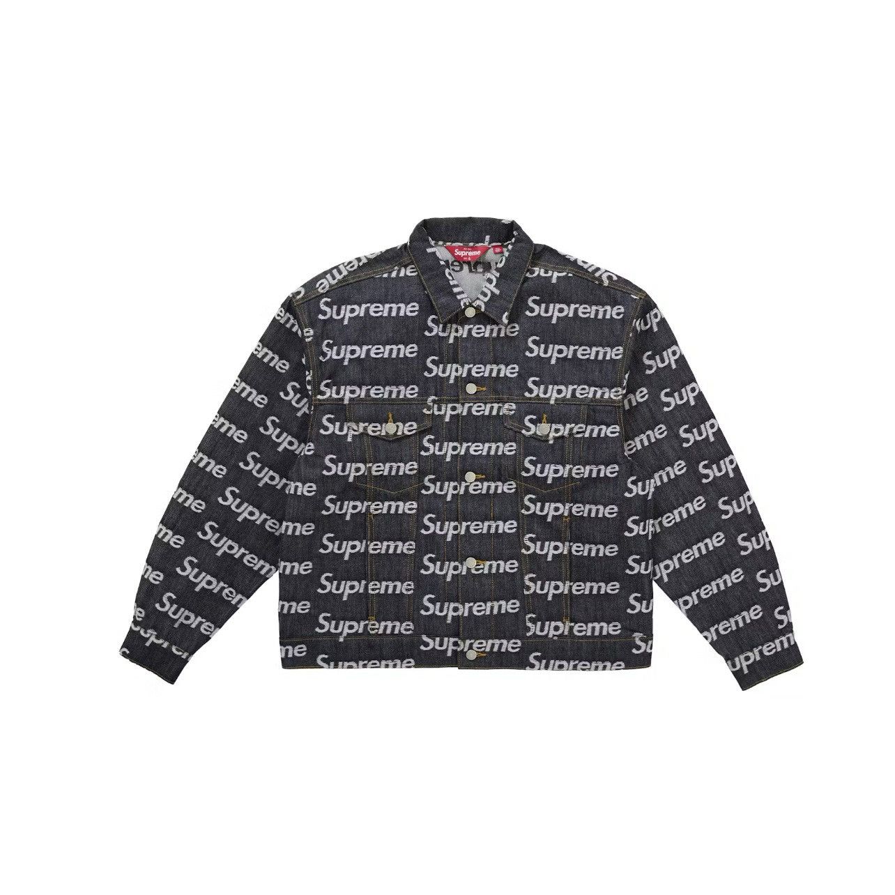 Supreme Supreme Jacquard Logo Denim Trucker Rigid Indigo Size: XXL Size US XXL / EU 58 / 5 - 1 Thumbnail