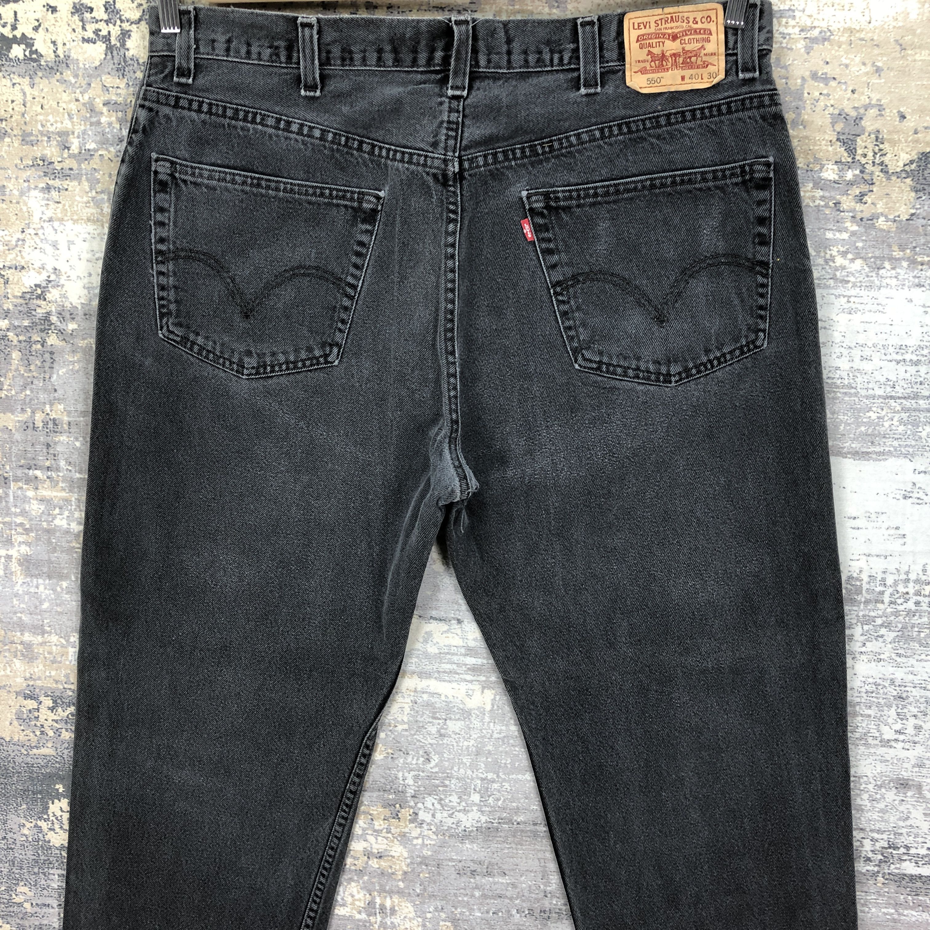 Levi's Vintage Levis Faded Black Jeans Levi's 550 Stonewash Denim Size US 40 / EU 56 - 4 Thumbnail