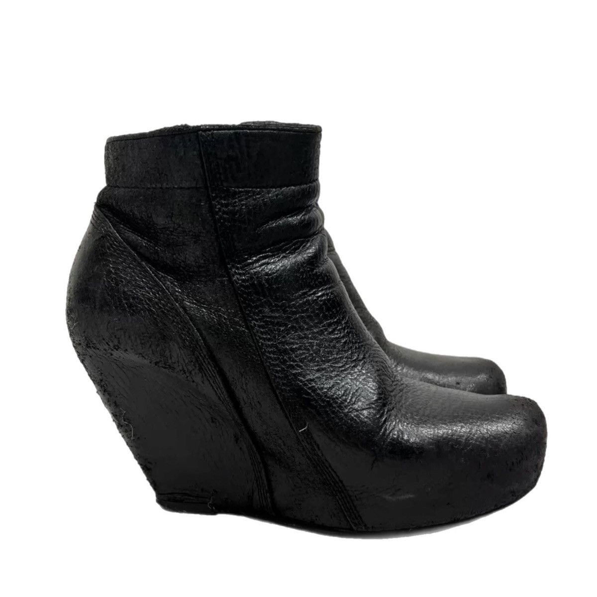 Rick Owens rick owens avant-garde leather wedge boots Size US 5 / IT 35 - 1 Thumbnail