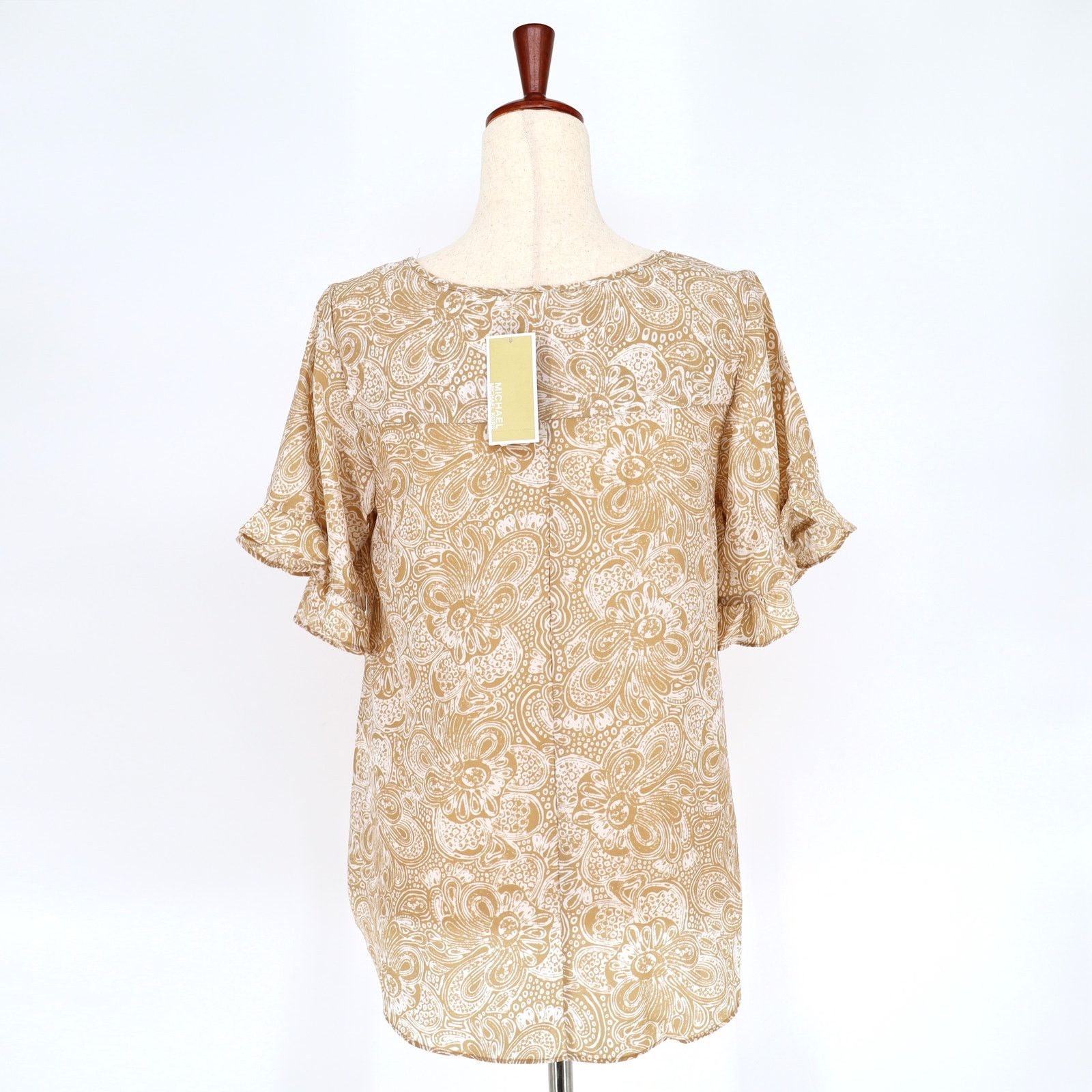 Michael Kors Michael Kors Women Tan Paisley Boho Ruffle Blouse Size S Size S / US 4 / IT 40 - 5 Thumbnail