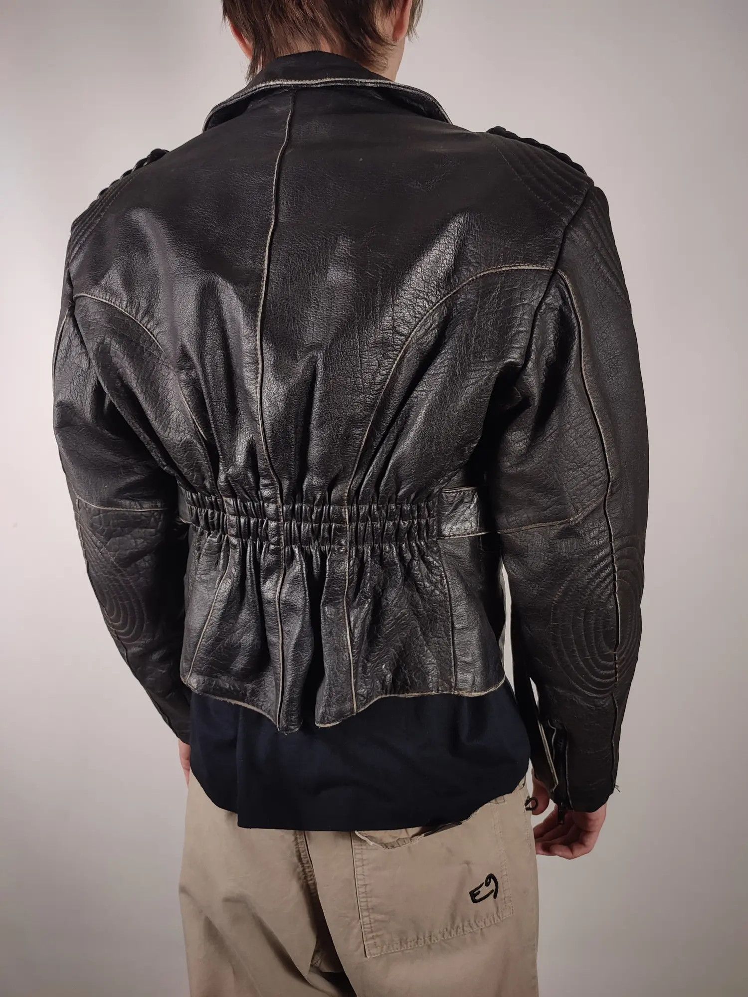 Vintage Vintage Moto Biker Faded Leather Jacket Size US M / EU 48-50 / 2 - 7 Thumbnail