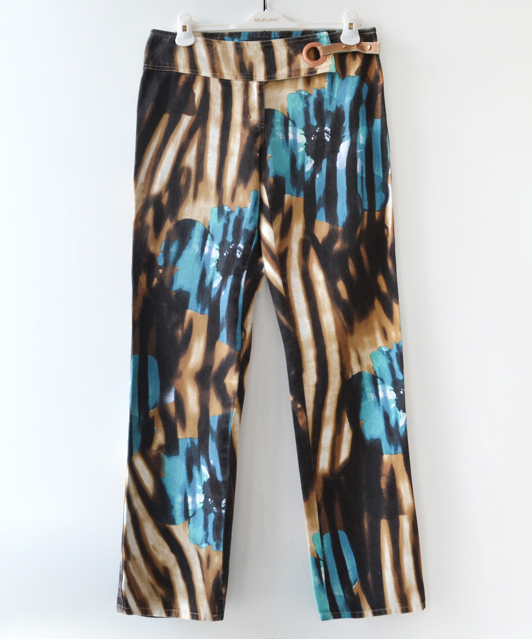 Just Cavalli Roberto Cavalli Jeans Pants Printed y2k Print 90s Flower Size 32" / US 10 / IT 46 - 1 Thumbnail