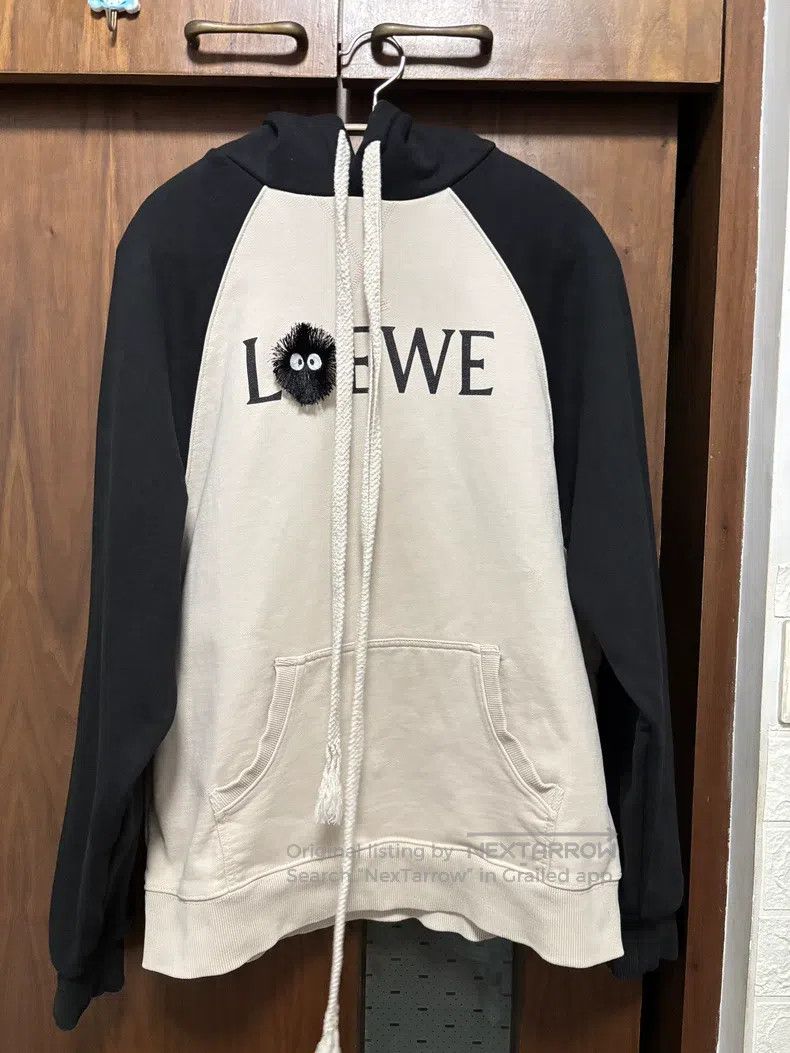 Loewe Loewe Black and white color block hoodie with coal embroid Size US L / EU 52-54 / 3 - 1 Thumbnail