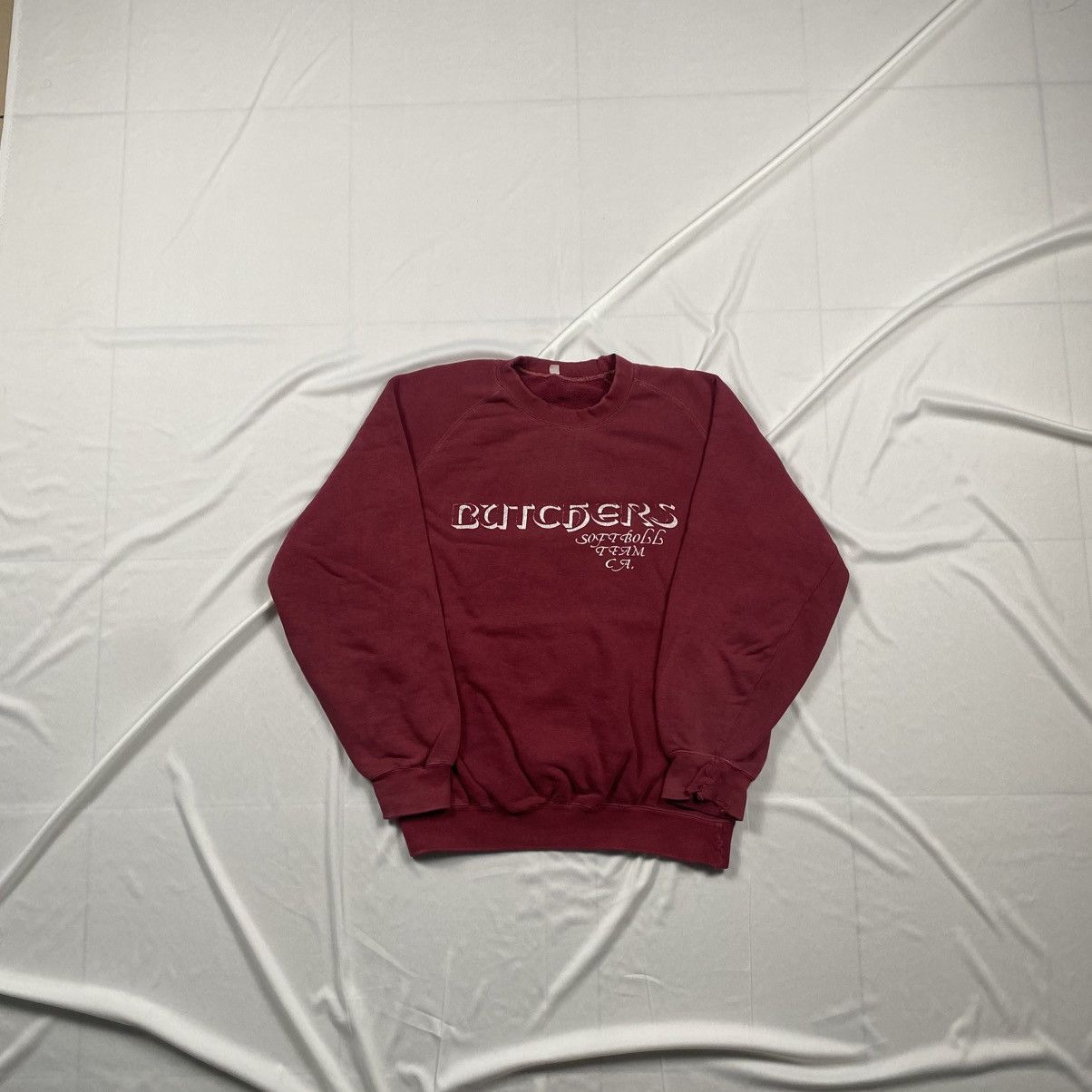 American Apparel Vintage 90s Butchers Softball Team Crewneck Size US S / EU 44-46 / 1 - 1 Thumbnail