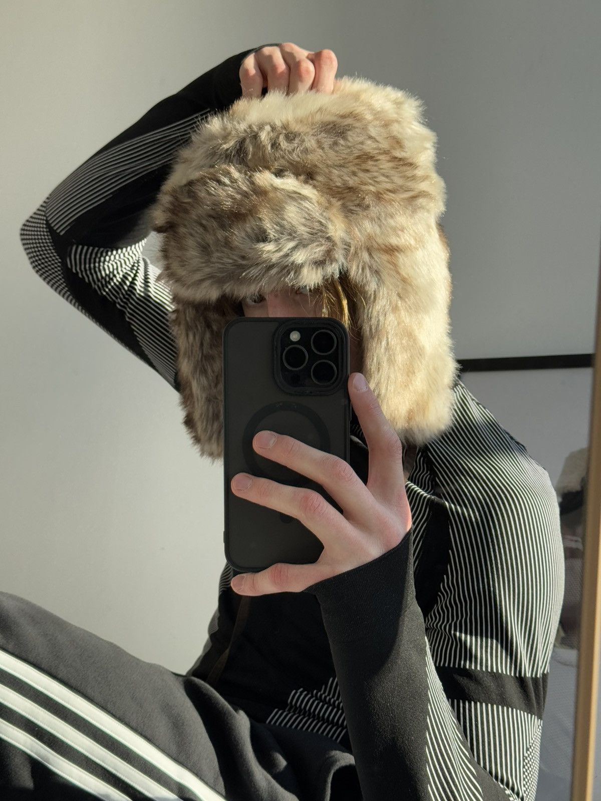 Japanese Brand × Vintage Vintage Crazy Y2k Mohair Fuzzy Hat Ushanka Punk Huge Size ONE SIZE - 16 Thumbnail