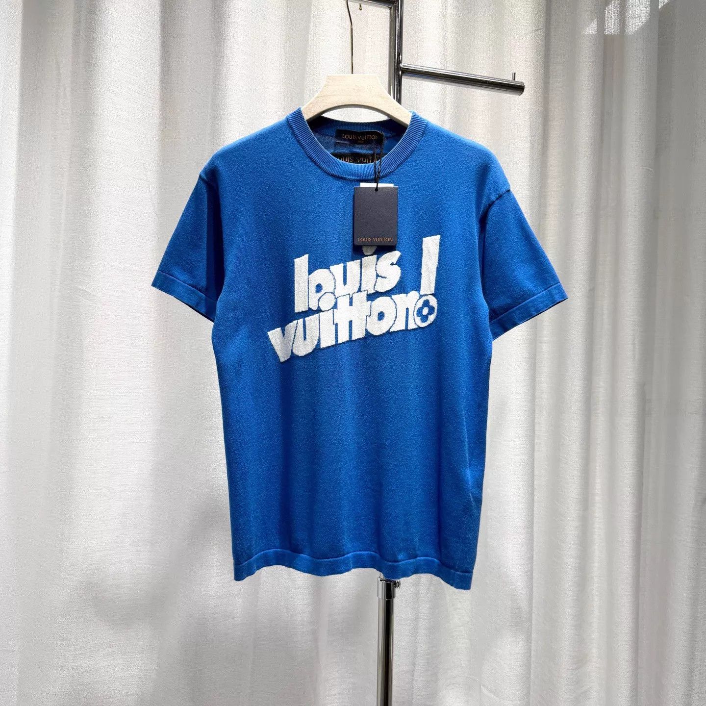 Louis Vuitton LV blue logo knit short sleeve t-shirt XS Size US XS / EU 42 / 0 - 1 Thumbnail