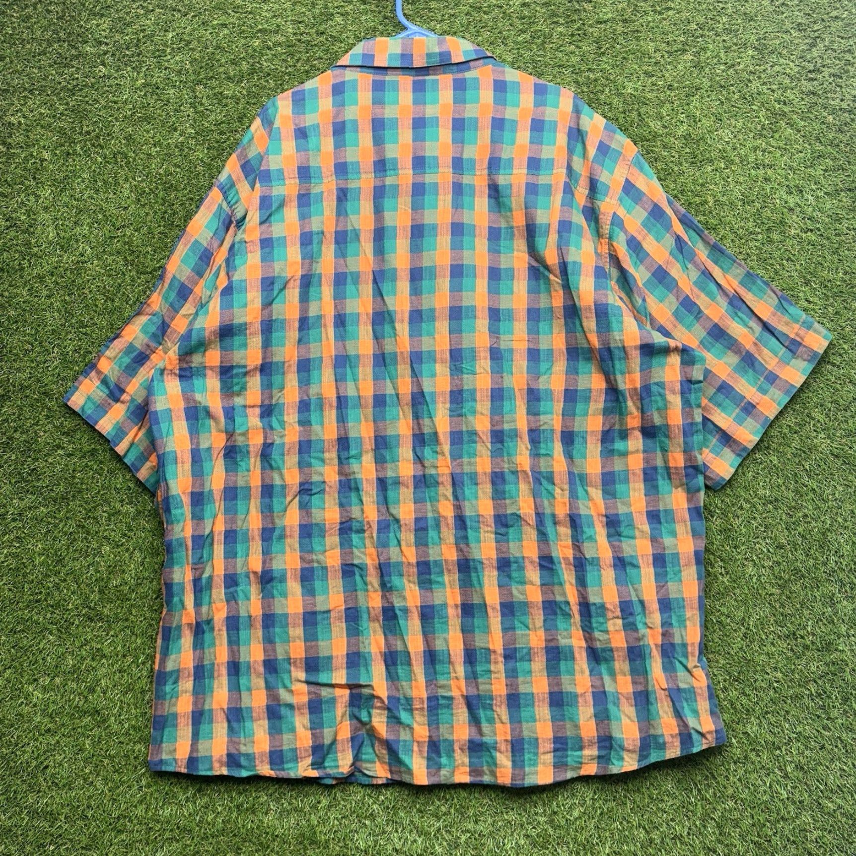 Pelle Pelle Pelle Pelle Shirt Mens 4XL Loose Fit Short Sleeve Plaid Linen Blend Casual y2k Size US XXL / EU 58 / 5 - 2 Thumbnail