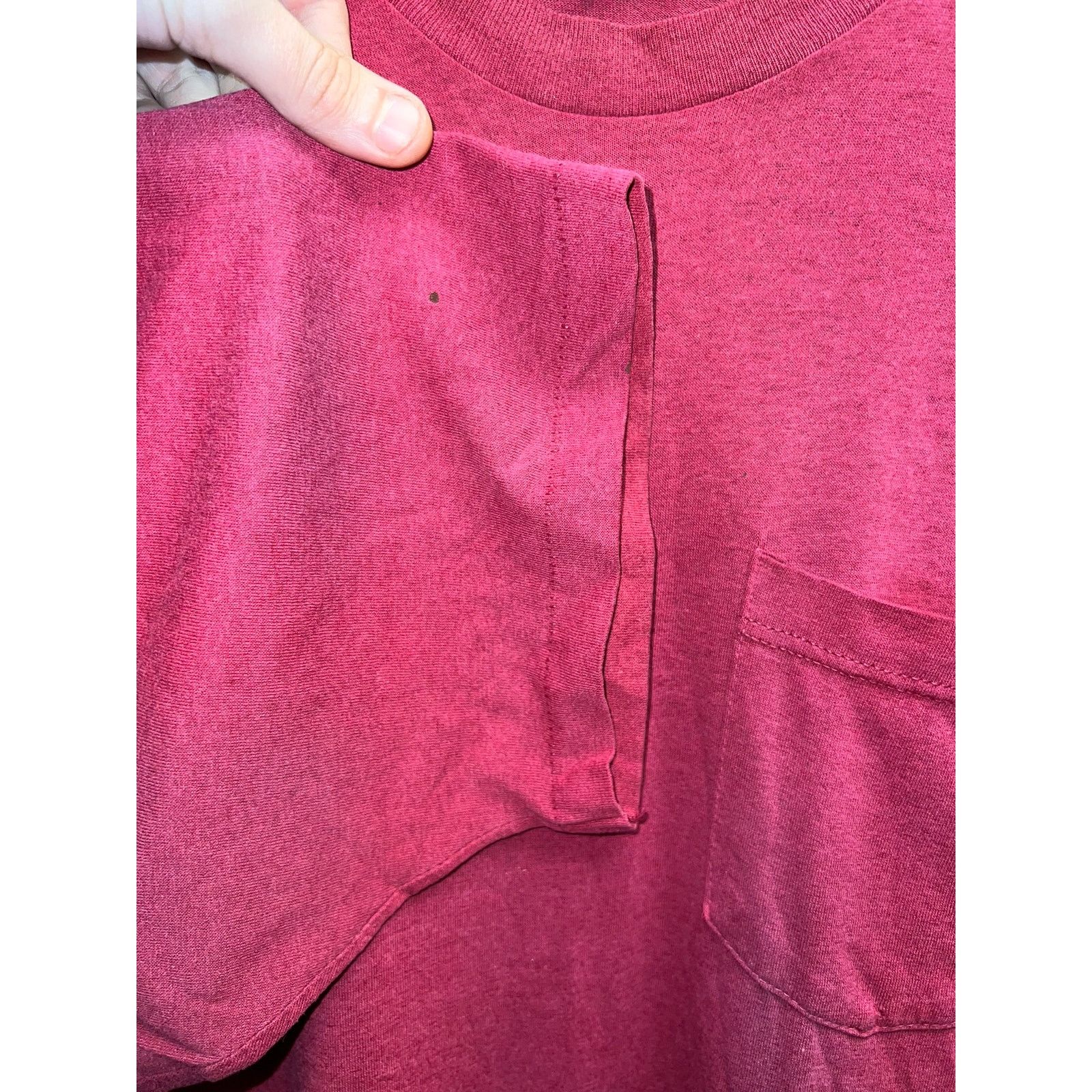 Vintage Vintage Red Blank Shirt Pocket Worn Single Stitched X-Large Size US XL / EU 56 / 4 - 6 Thumbnail