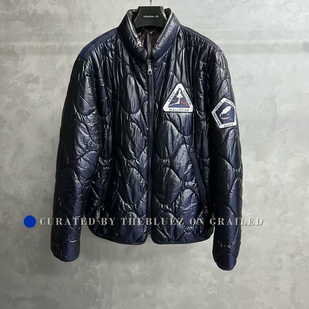 Louis Vuitton Louis Vuitton Dark Blue Logo Zip Padded Jacket Size US L / EU 52-54 / 3 - 1 Thumbnail