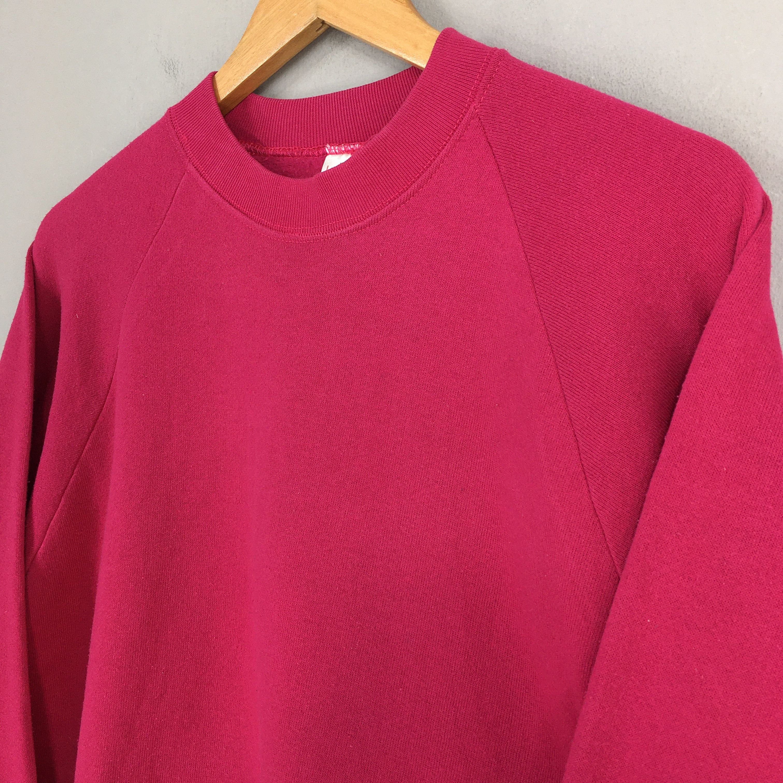 Fruit Of The Loom × Vintage Vintage 90s Fruit Of The Loom Pink Plain Sweatshirt Large Size US L / EU 52-54 / 3 - 3 Thumbnail