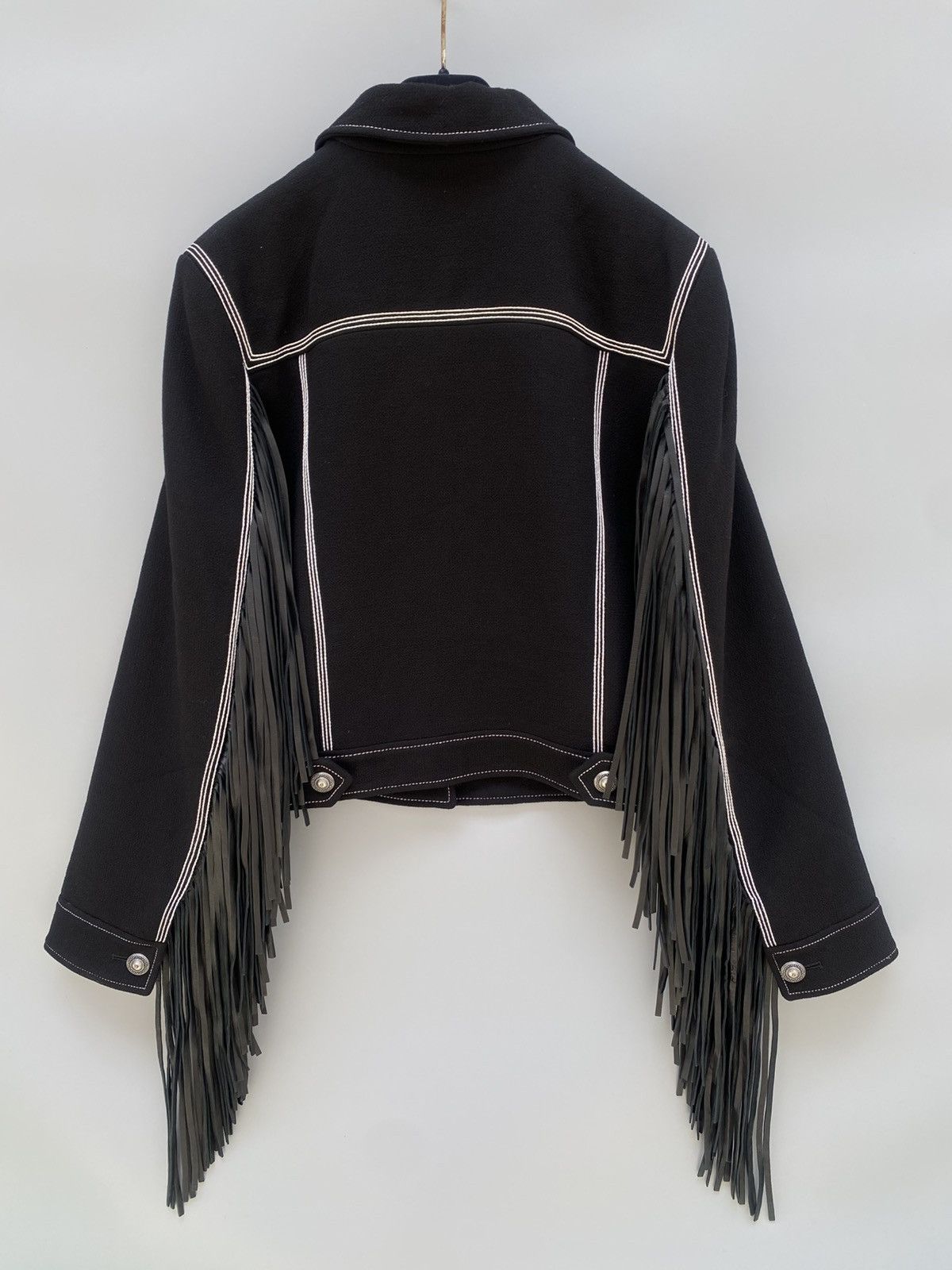 Other Fall 2016- Fausto Puglisi- Leather Fringe Wool Jacket Size M / US 6-8 / IT 42-44 - 3 Thumbnail