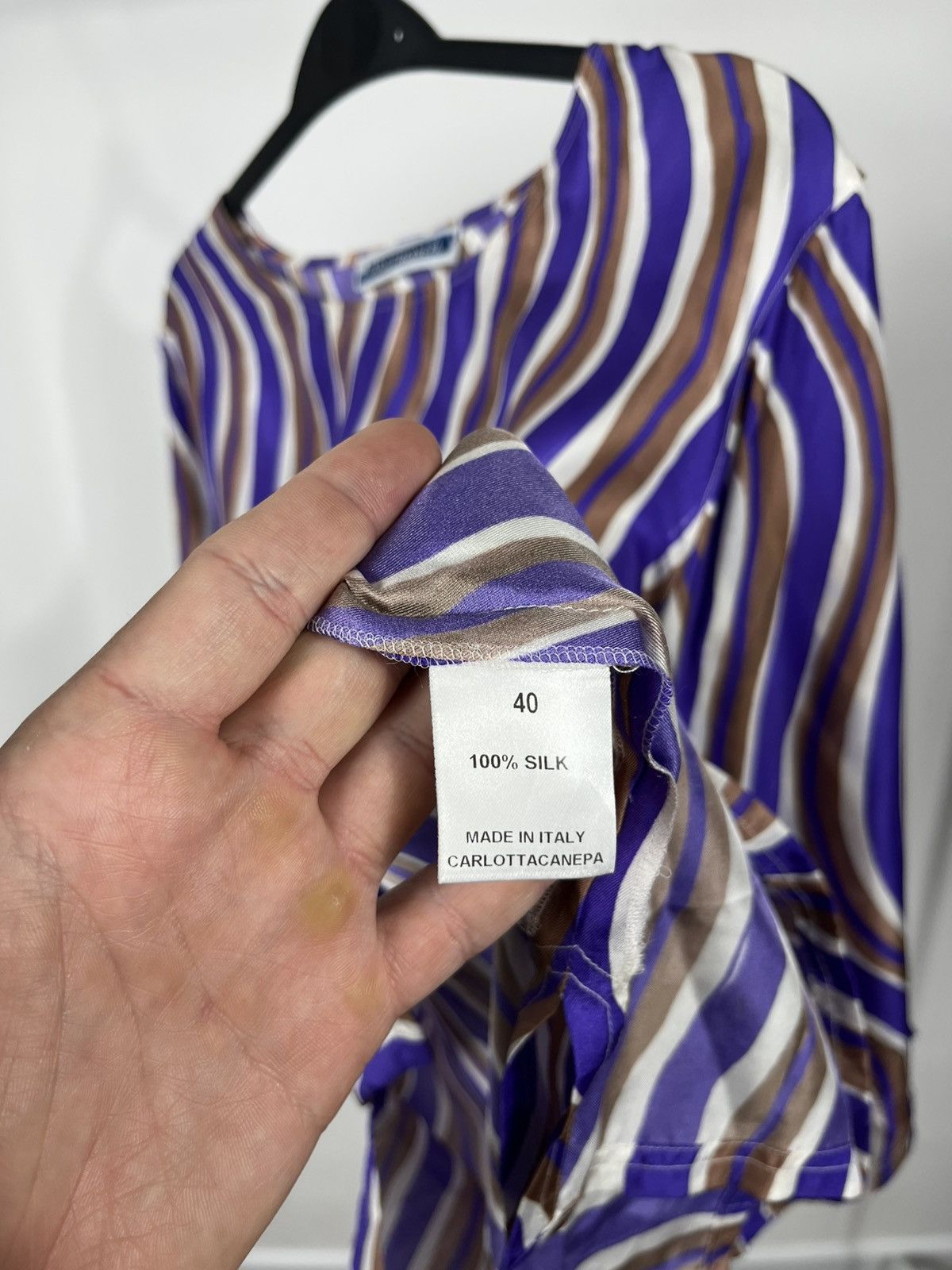 Other Carlotta Canepa 100 percent silk striped blouse Italy Size S / US 4 / IT 40 - 5 Thumbnail